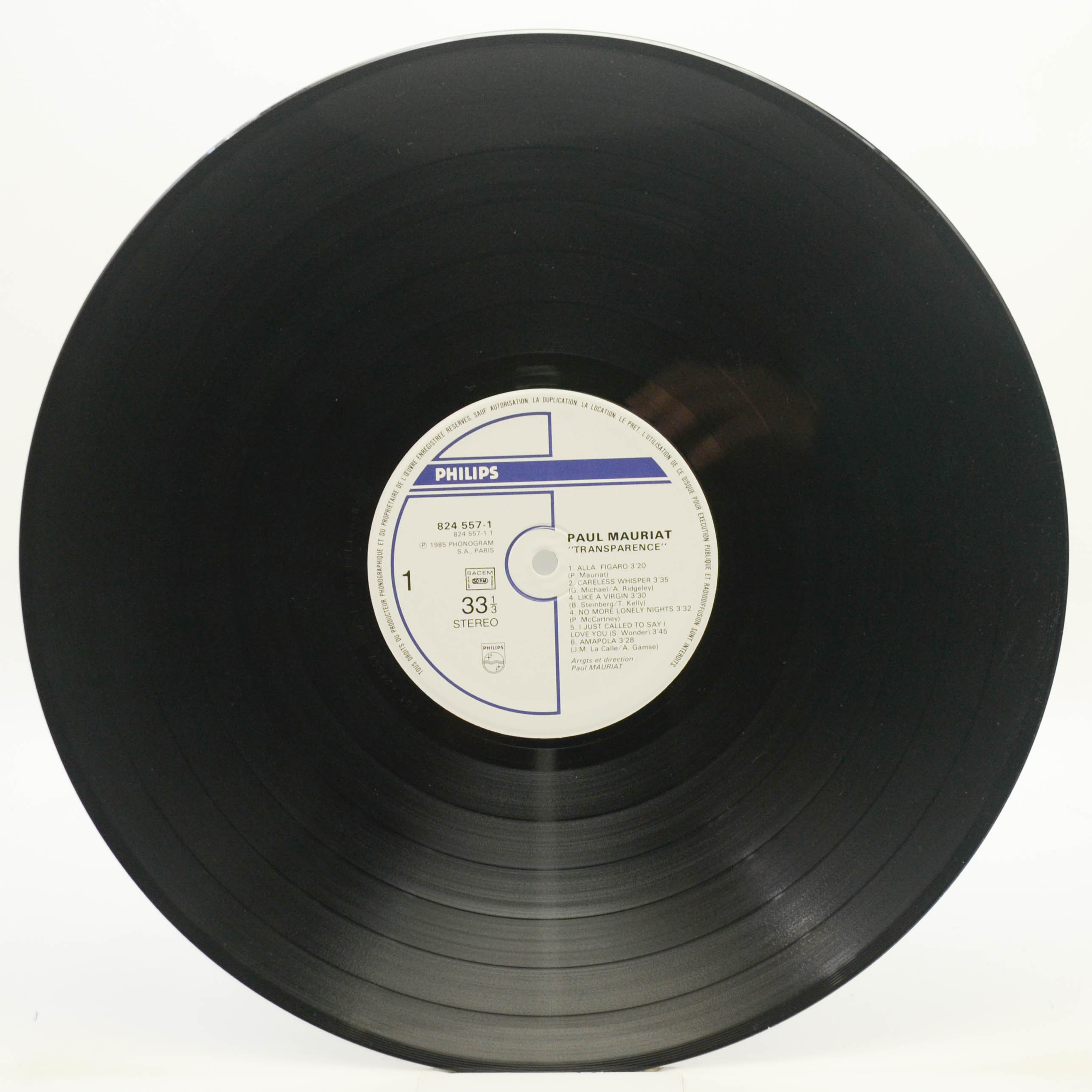 Paul Mauriat — Transparence (1-st, France), 1985