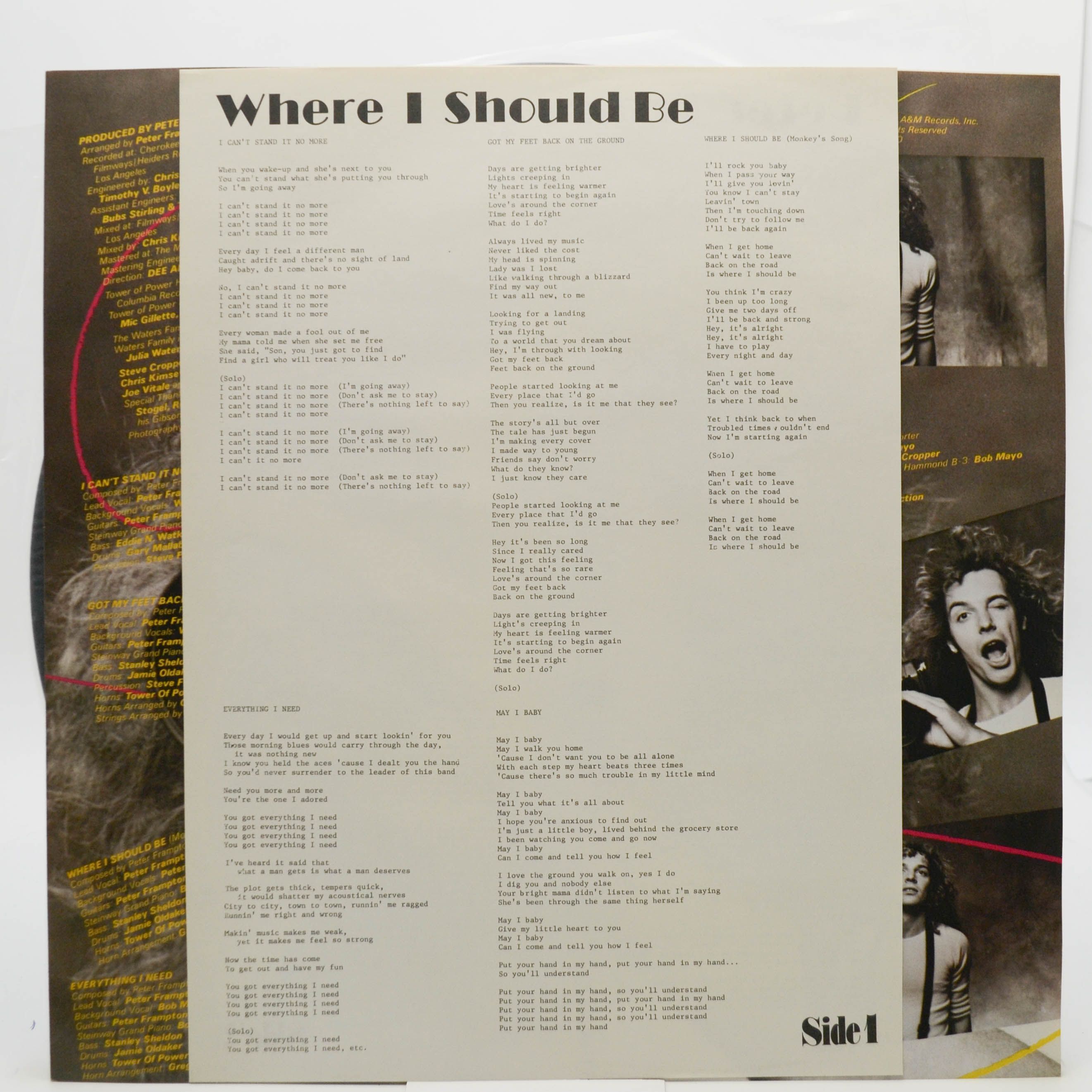 Виниловая пластинка Peter Frampton — Where I Should Be, 1979