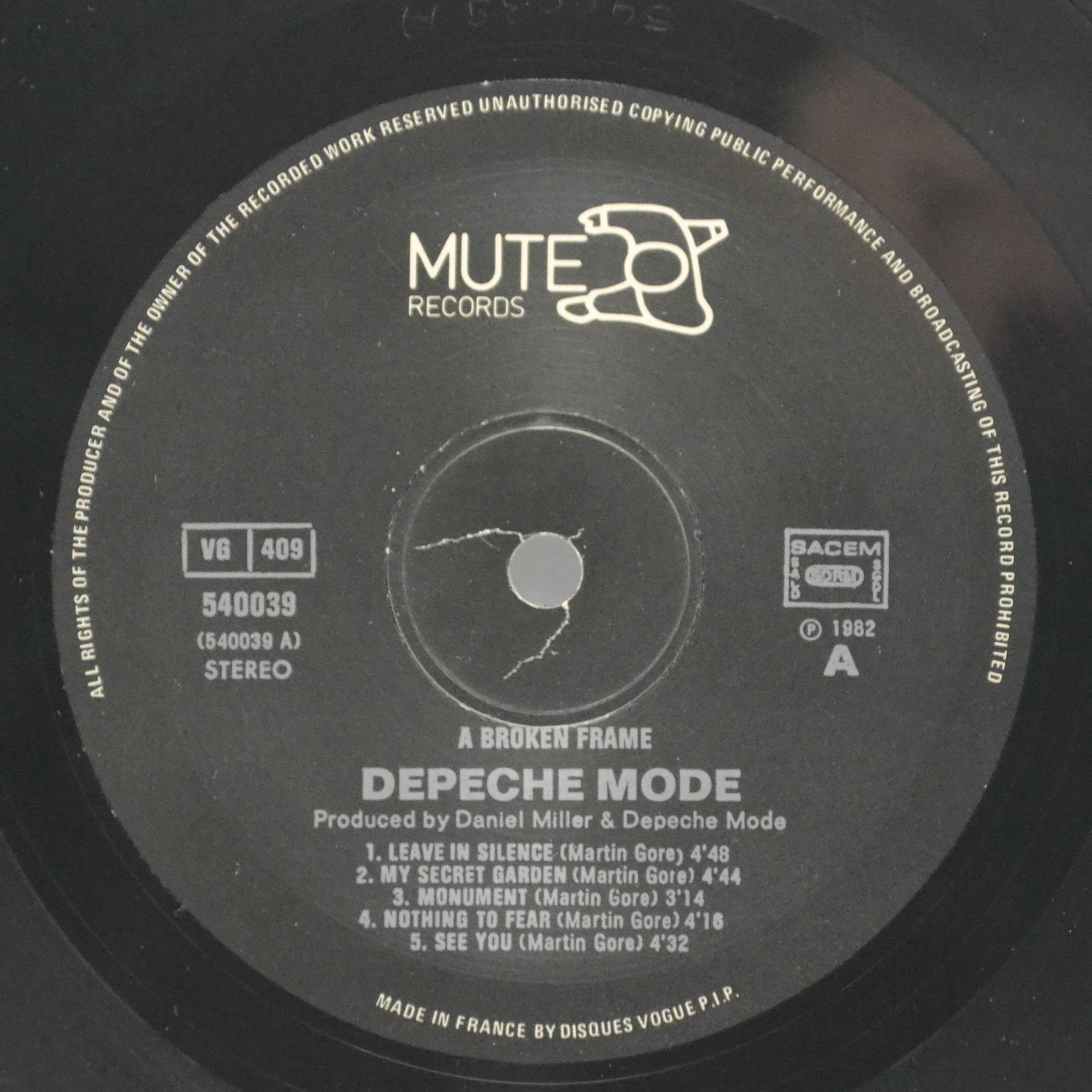 Виниловая пластинка Depeche Mode — A Broken Frame, 1982