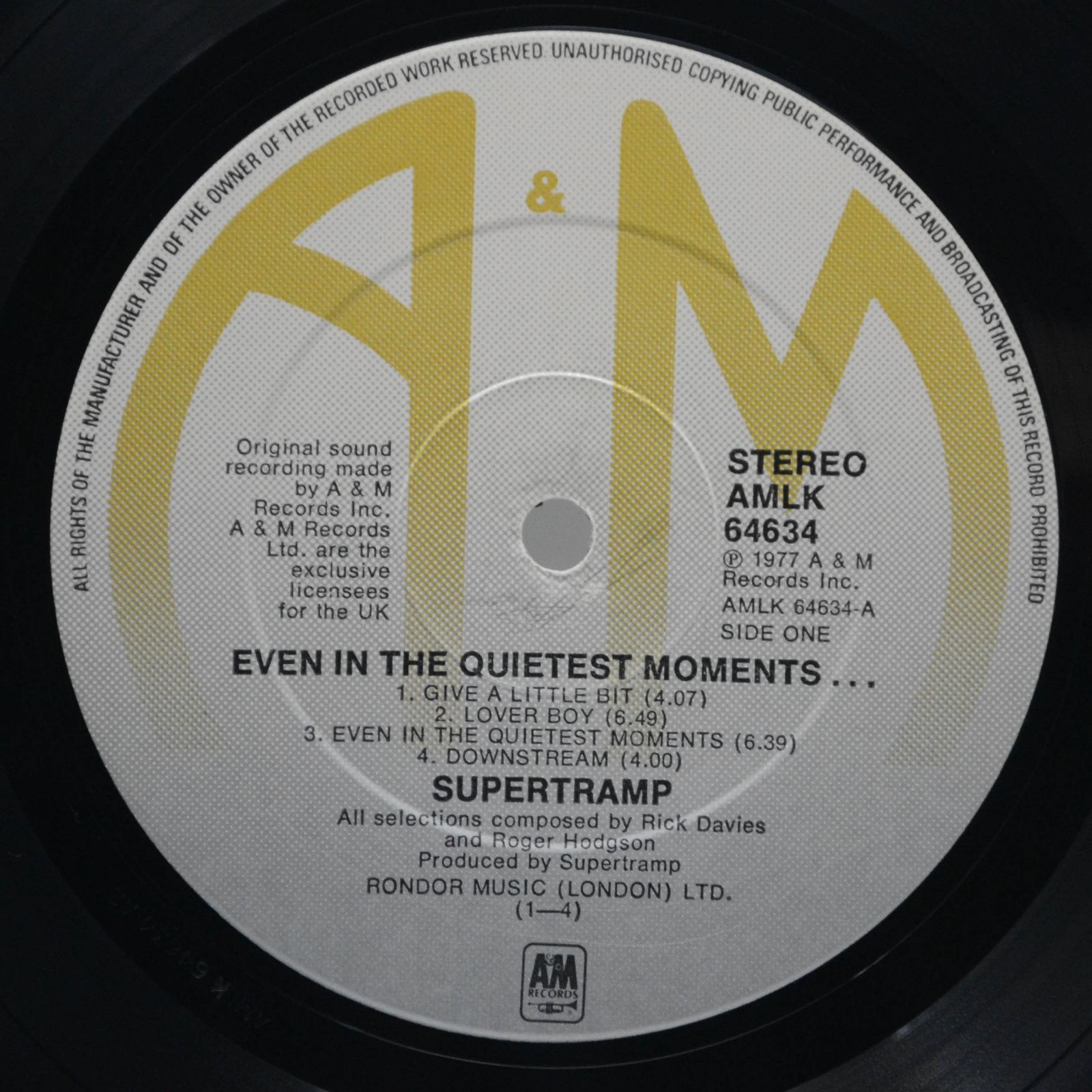 Supertramp — Even In The Quietest Moments... (1-st, UK), 1977