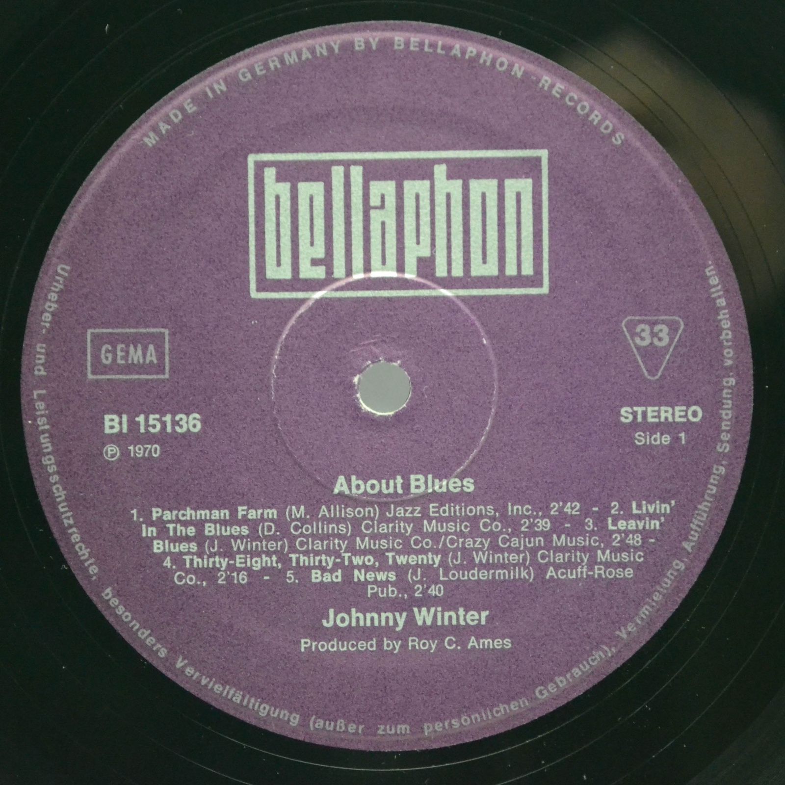 Johnny Winter — About Blues, 1969