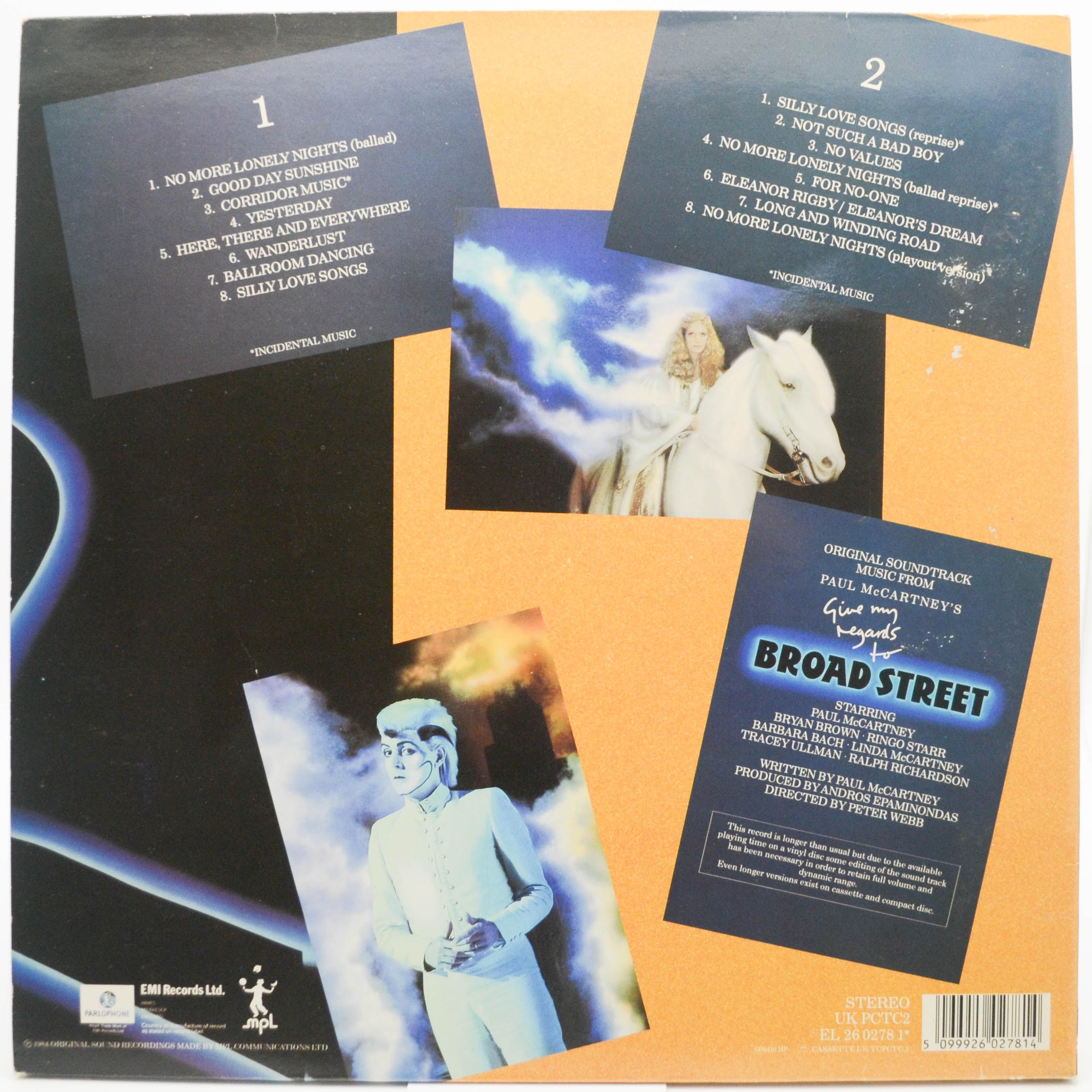 Paul McCartney Broad Street UK(英)盤 LP Paul McCartney – Give My Regards To Broad Street – Cassette