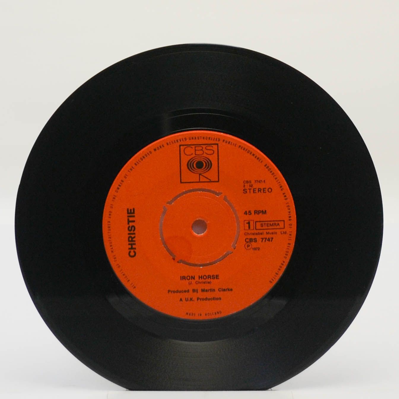 Christie — Iron Horse (single), 1972