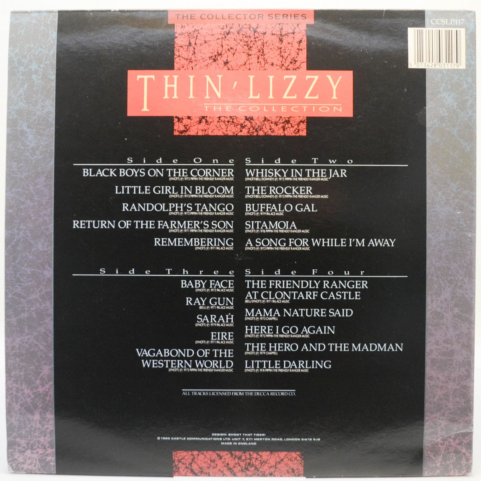 Thin Lizzy — The Collection (2LP, UK), 1985
