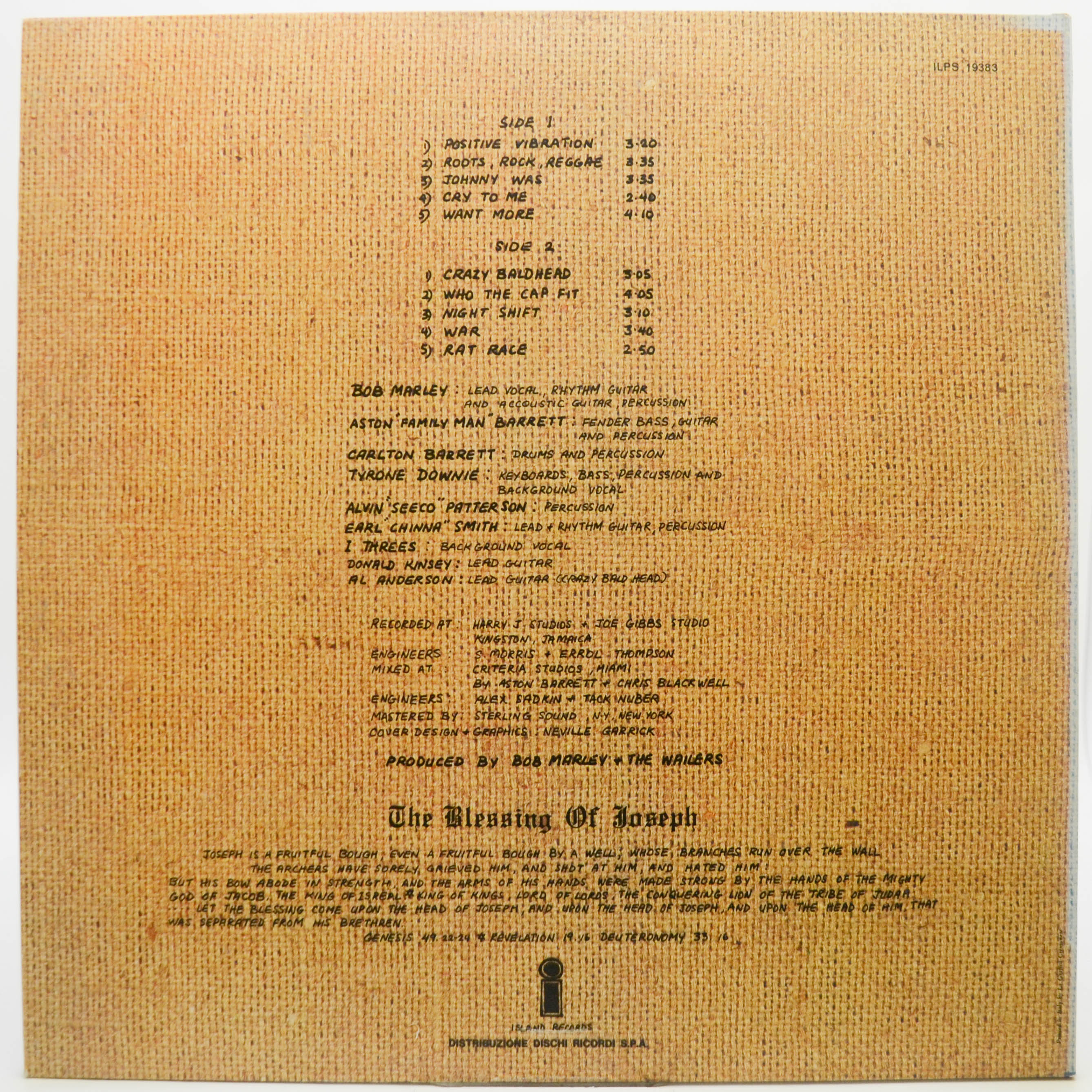 Виниловая пластинка Bob Marley & The Wailers — Rastaman Vibration, 1976