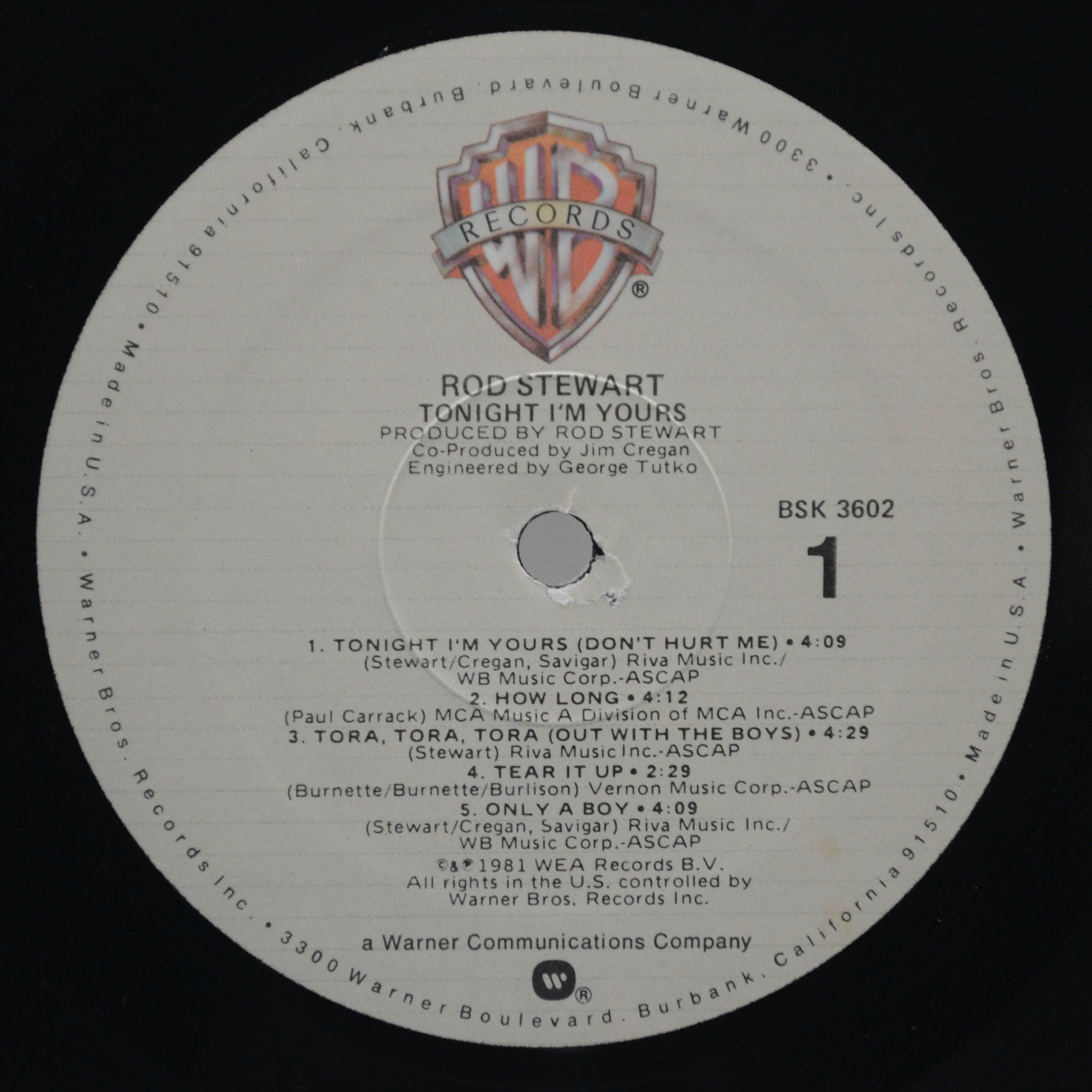Rod Stewart — Tonight I'm Yours (USA), 1981