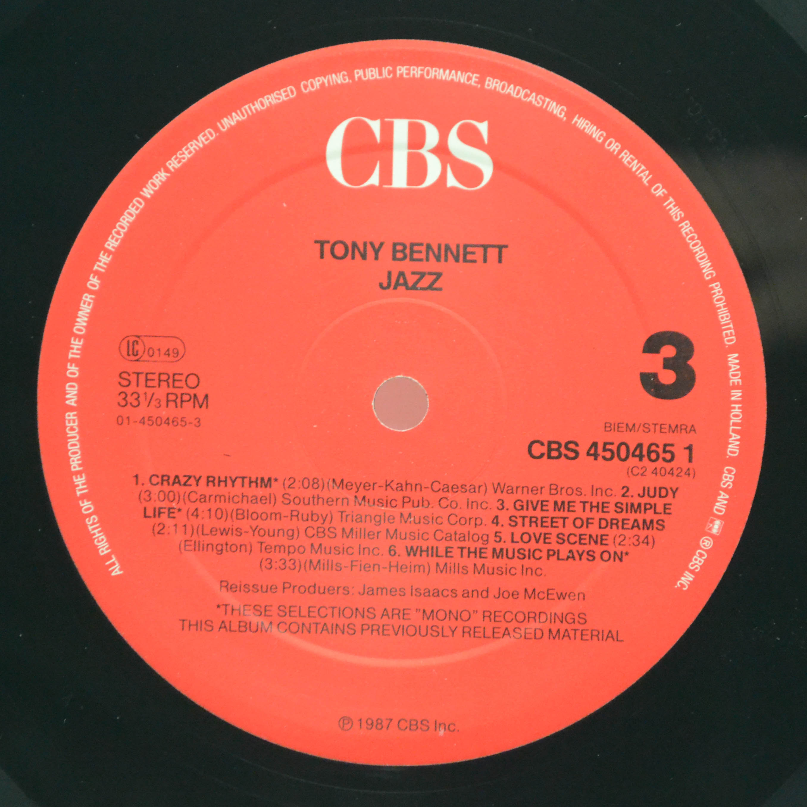 Tony Bennett — Jazz (2LP), 1987