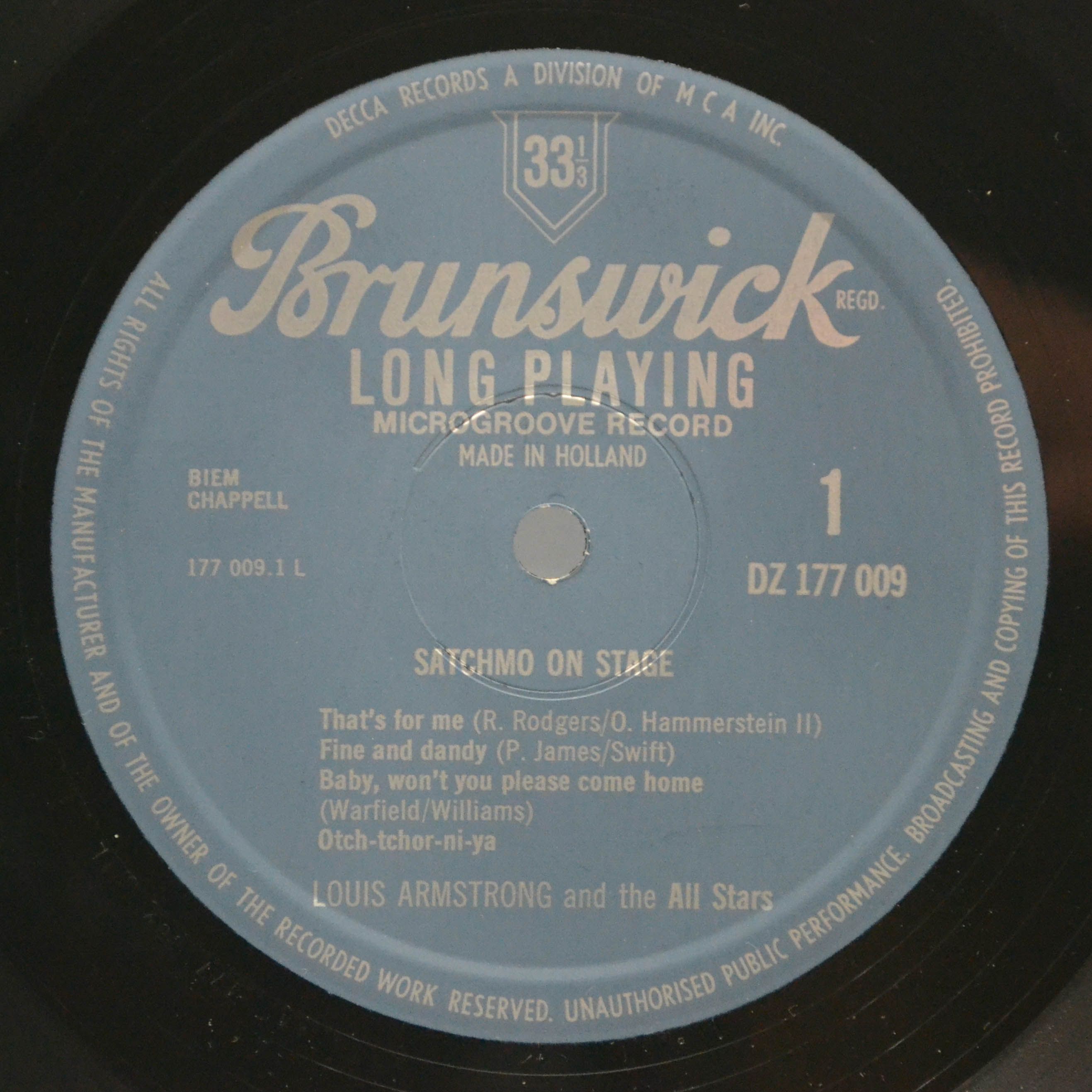 Louis Armstrong And The All Stars — Satchmo On Stage, 1957