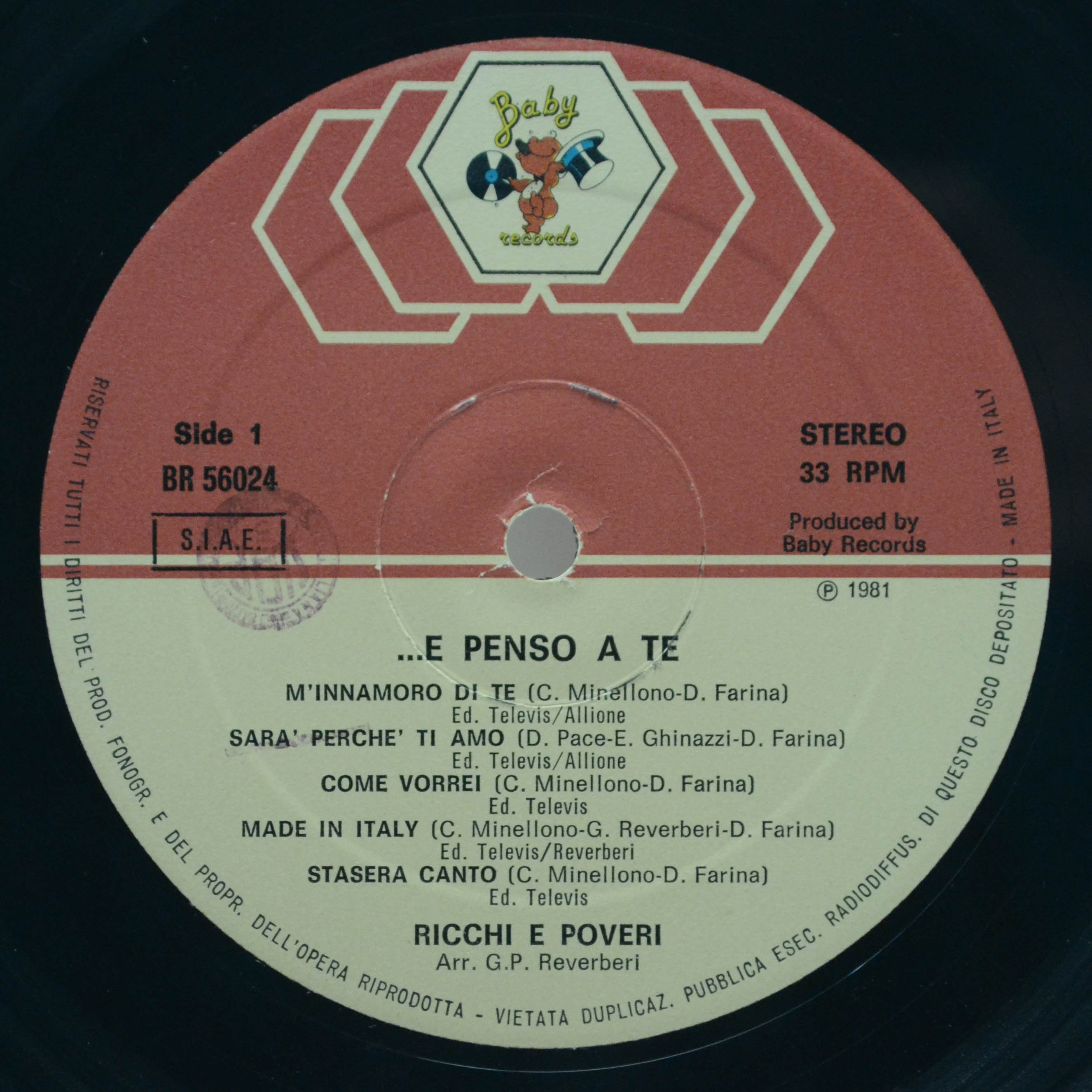 Ricchi & Poveri — ...E Penso A Te (1-st, Italy), 1981
