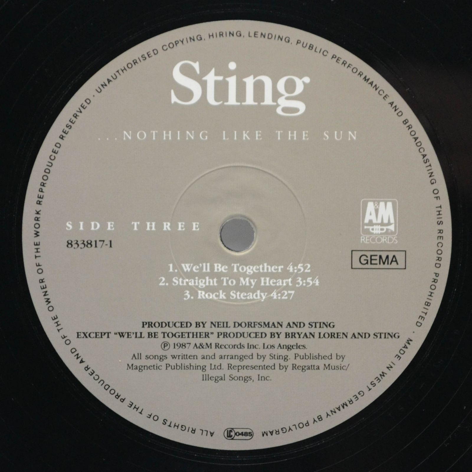 Sting — ...Nothing Like The Sun (2LP), 1987