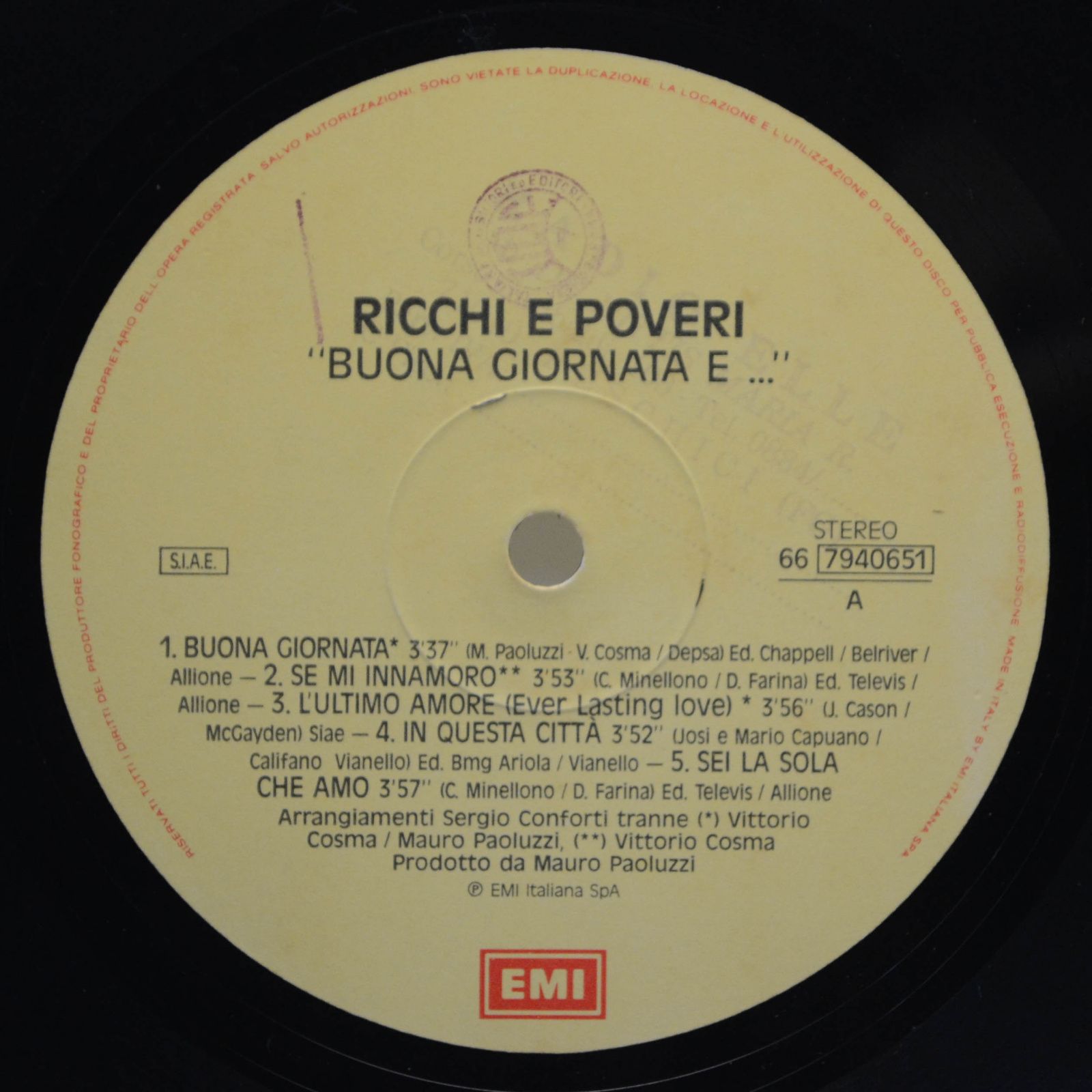 Ricchi E Poveri — Buona Giornata E... (1-st, Italy), 1990