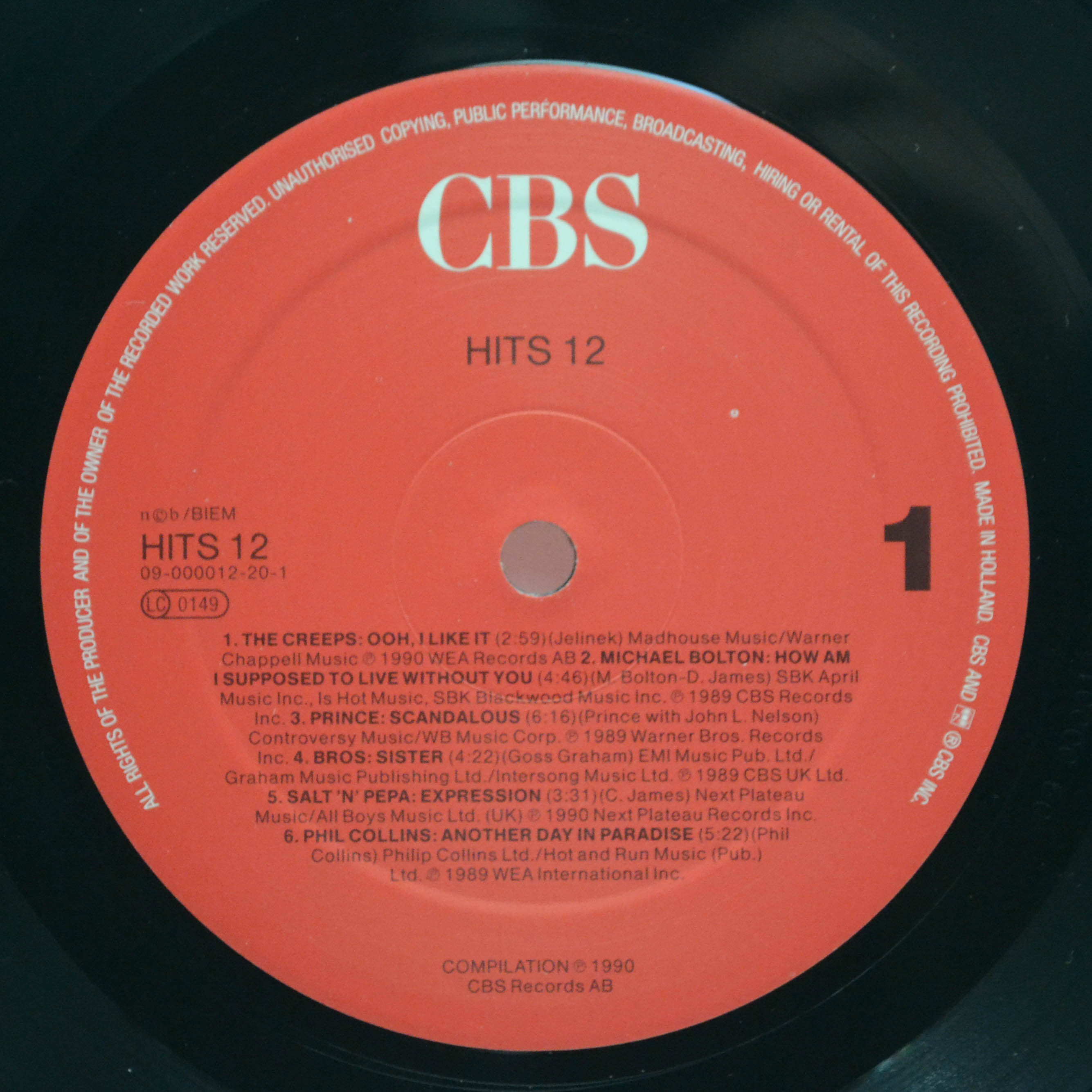 Various — Hits 12 (2LP), 1990
