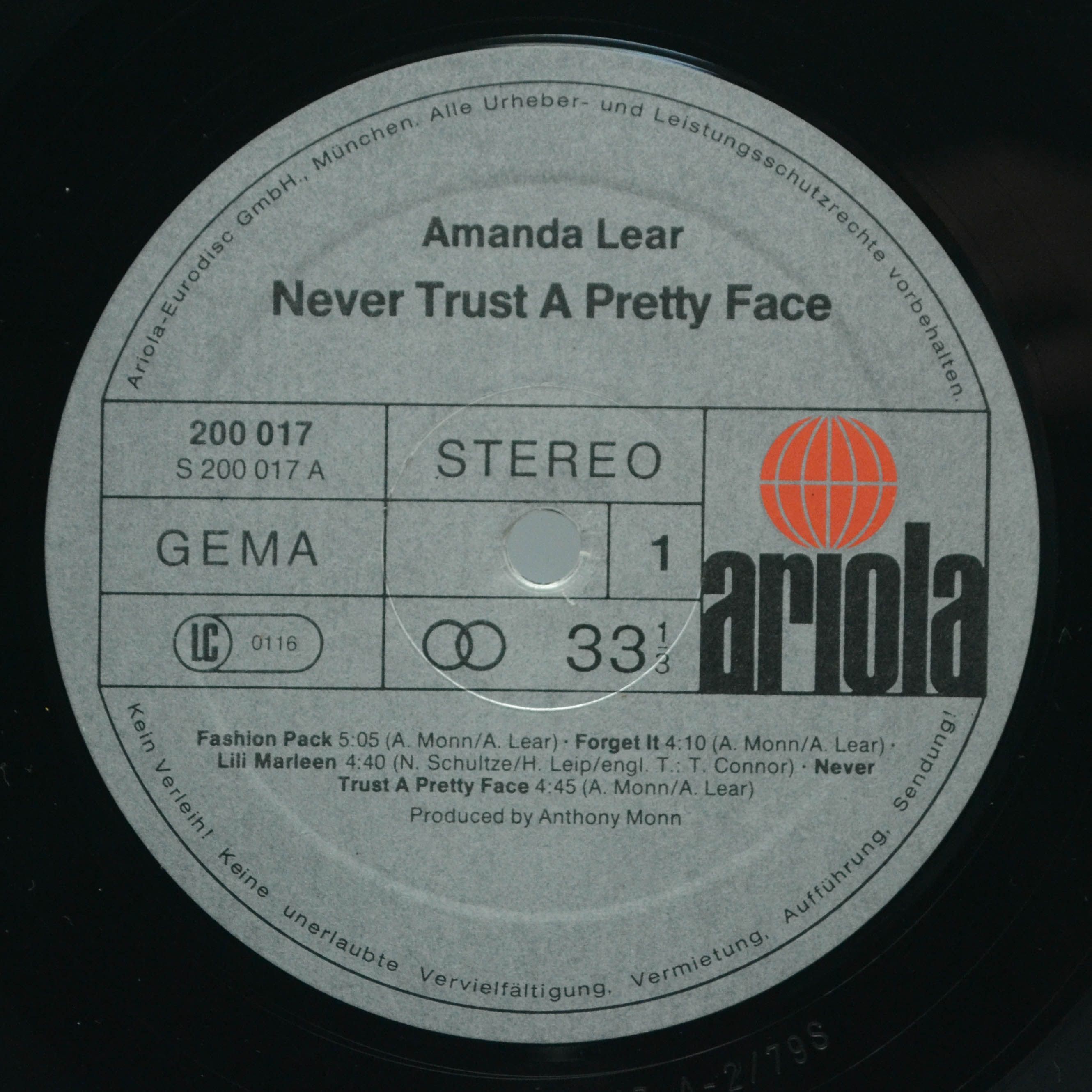 Amanda Lear — Never Trust A Pretty Face, 1979