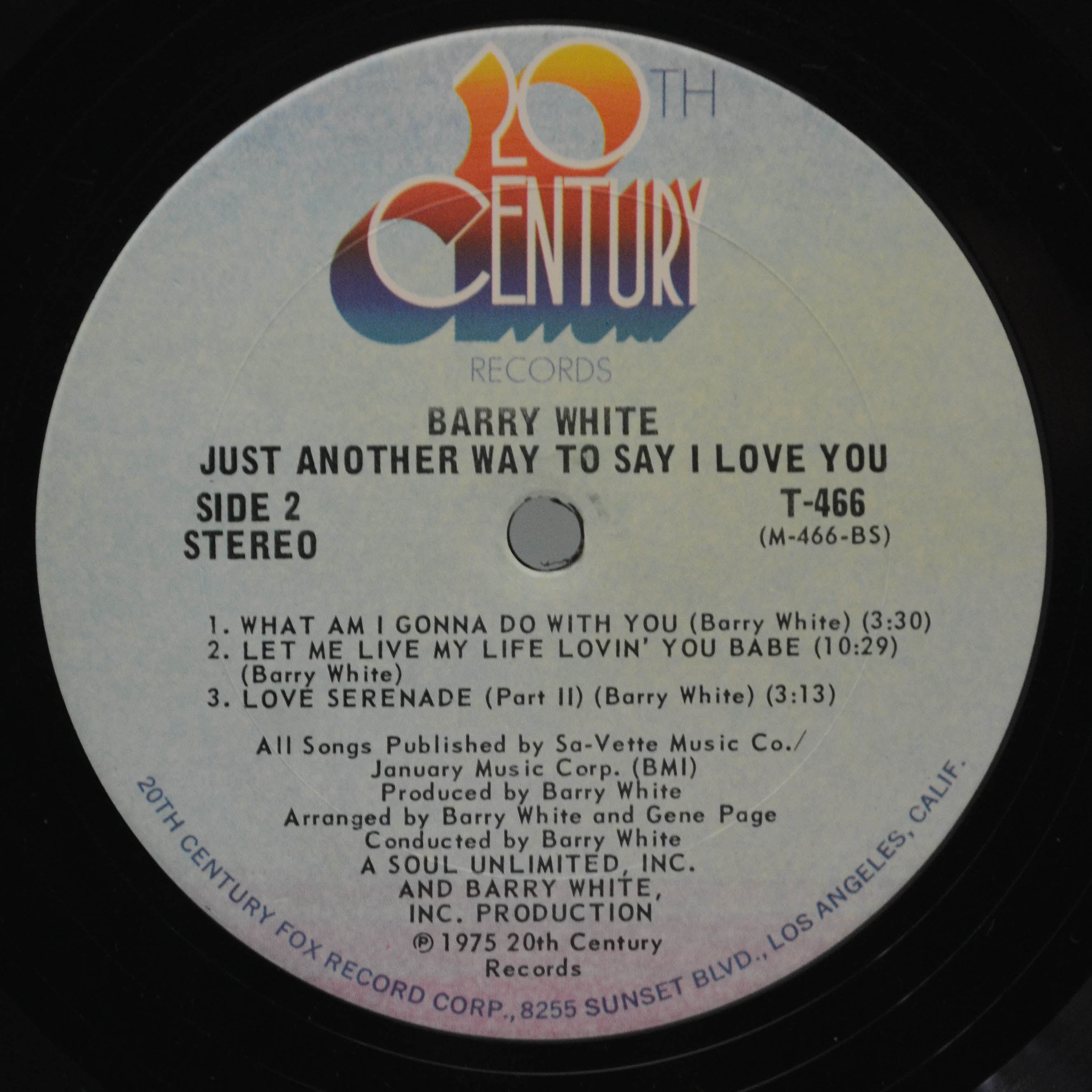 Barry White — Just Another Way To Say I Love You (1-st, USA), 1975