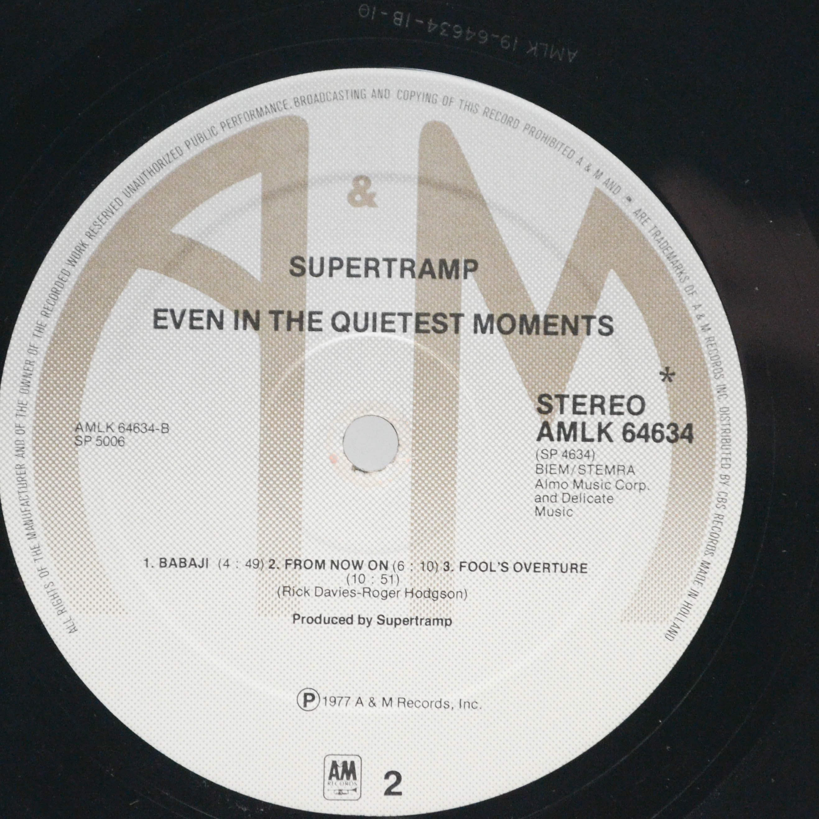 Supertramp — Even In The Quietest Moments..., 1977