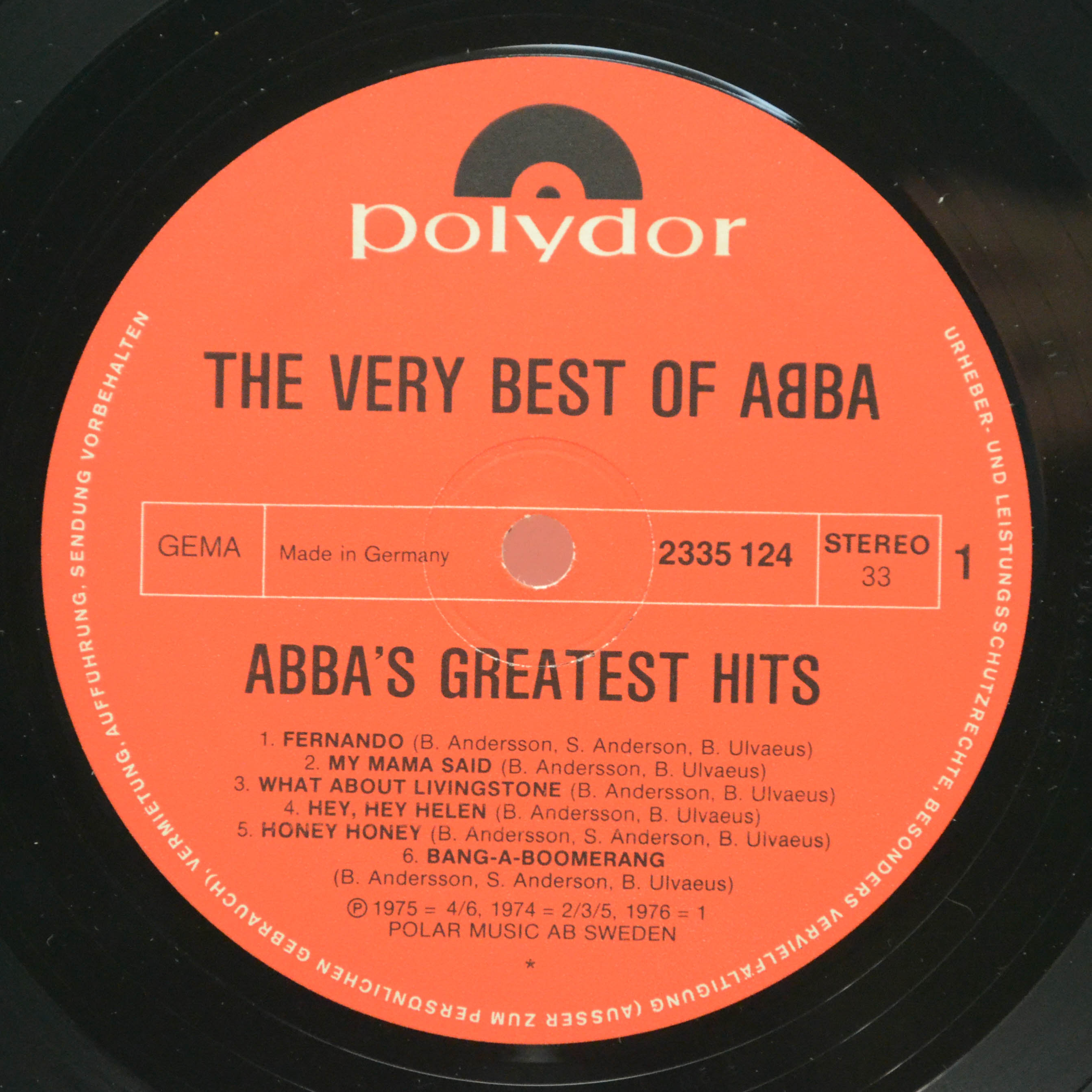 ABBA — The Very Best Of ABBA (ABBA's Greatest Hits) (2LP), 1976