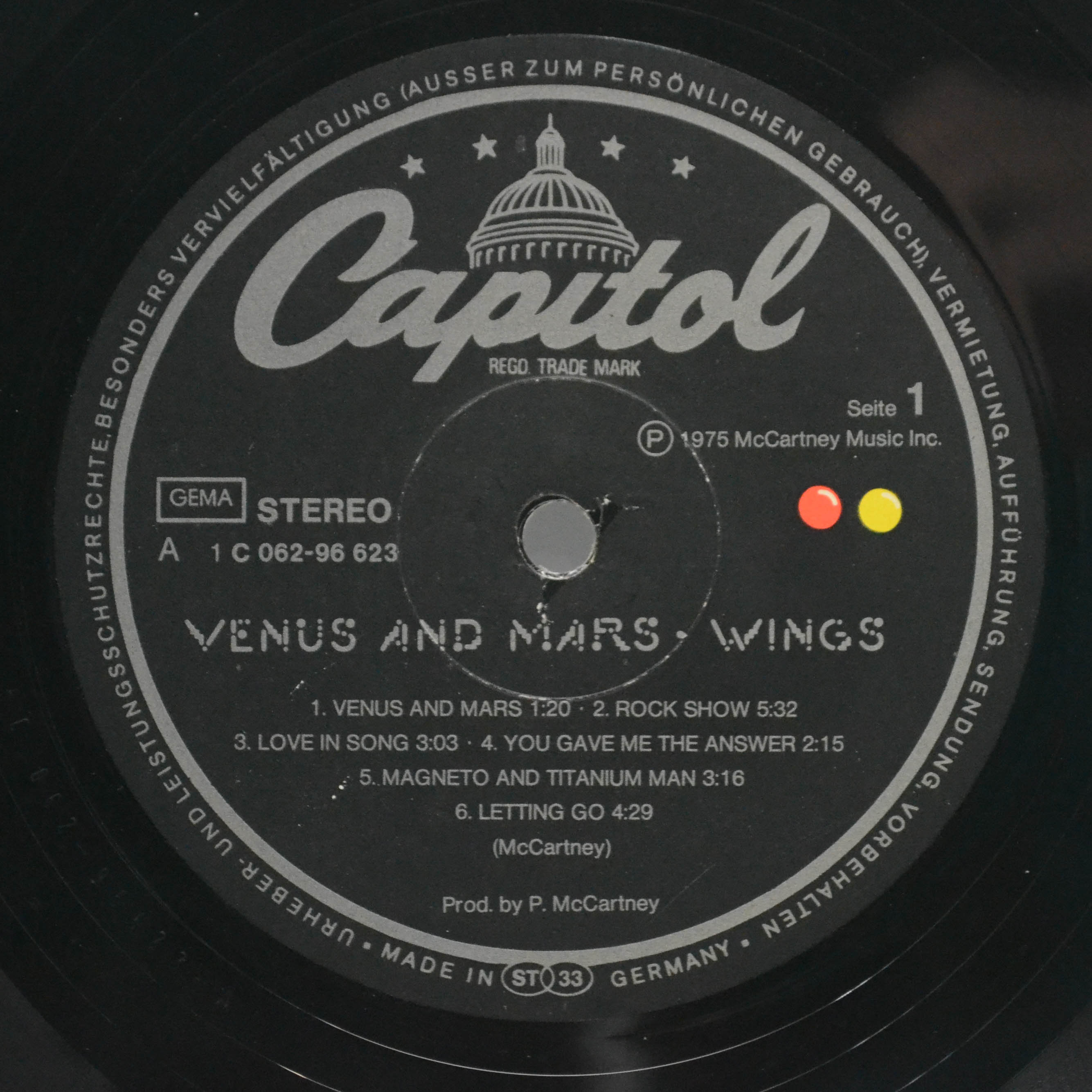 Виниловая пластинка Wings — Venus And Mars (2 stickers), 1975