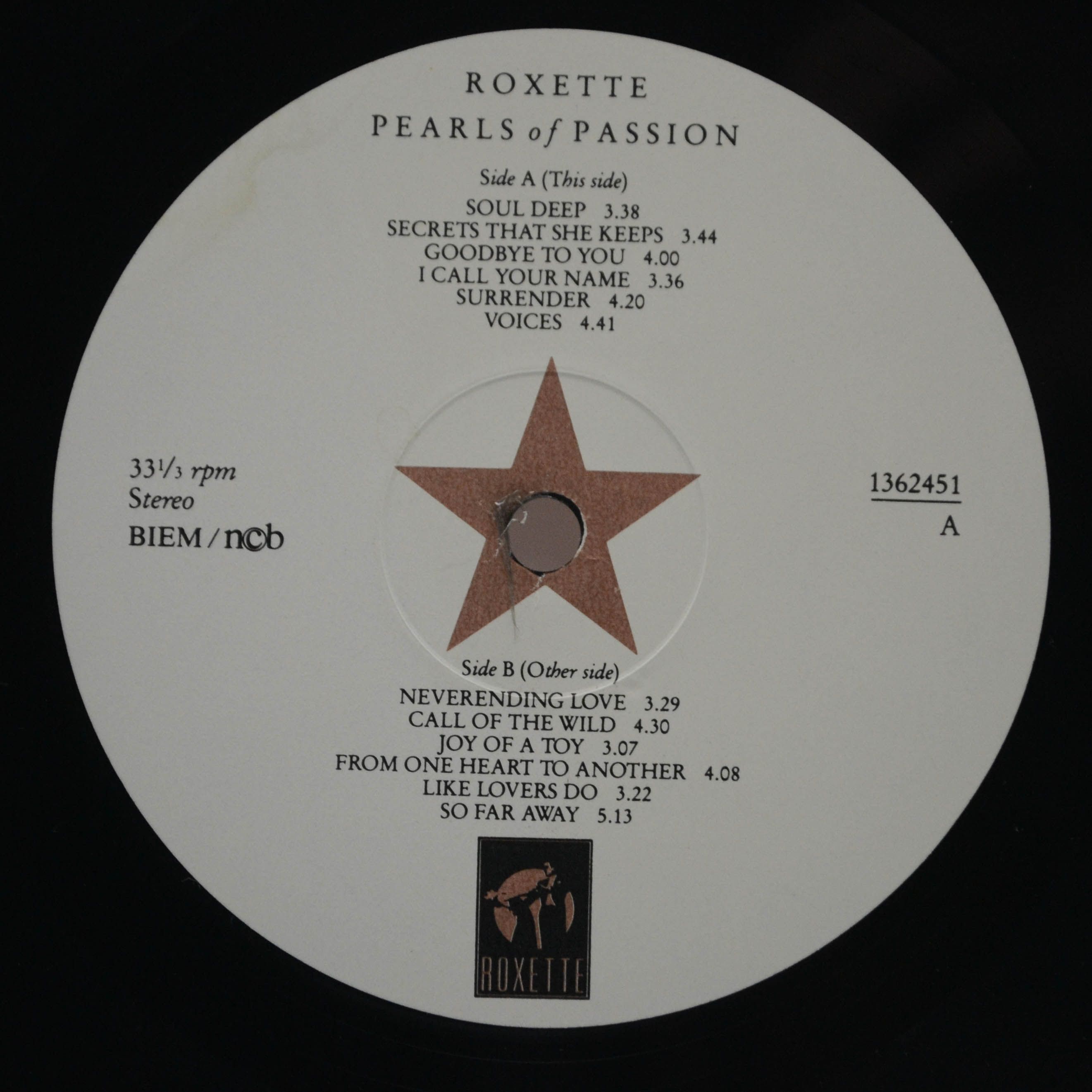 Roxette — Pearls Of Passion, 1986