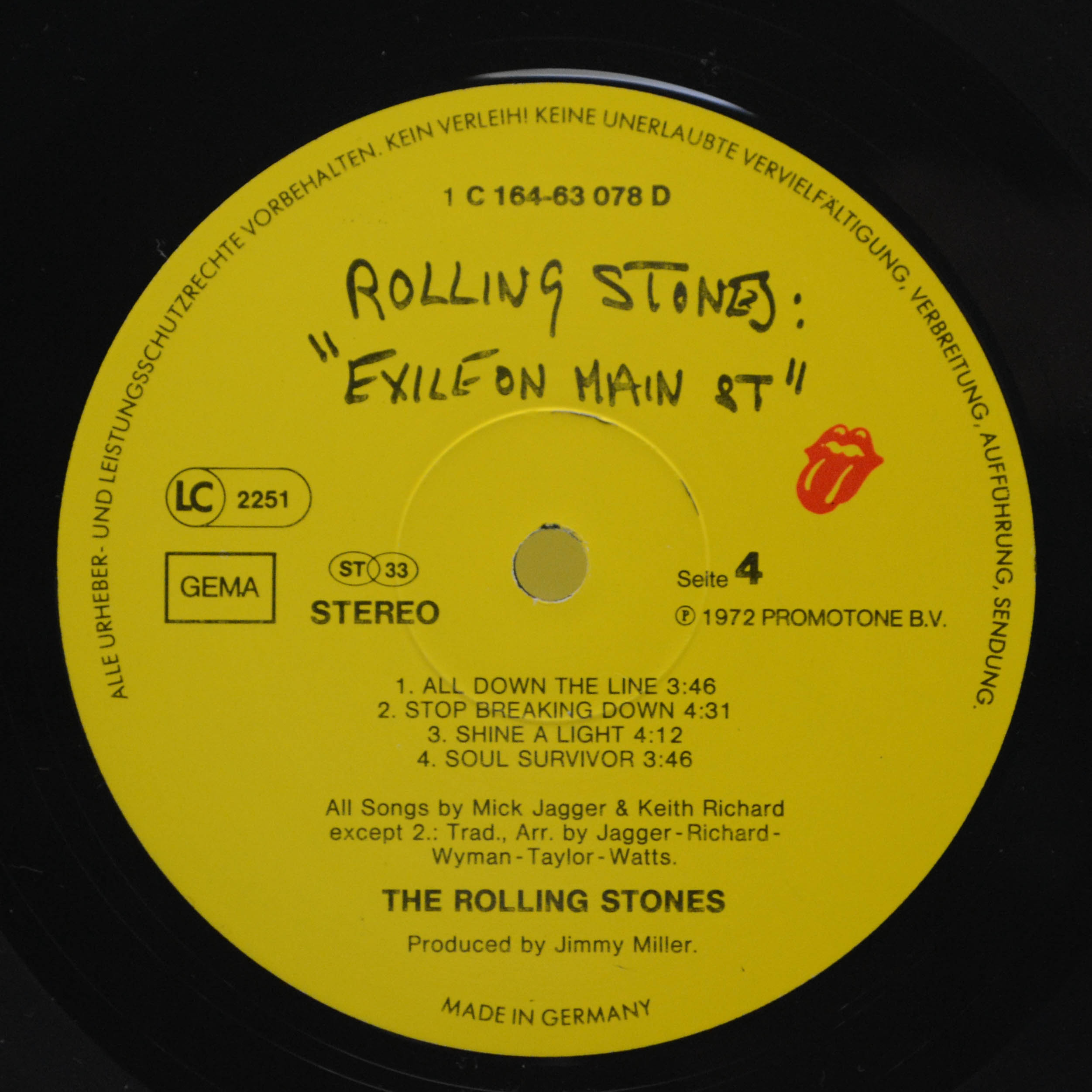 Виниловая пластинка Rolling Stones — Exile On Main St. (2LP), 1972
