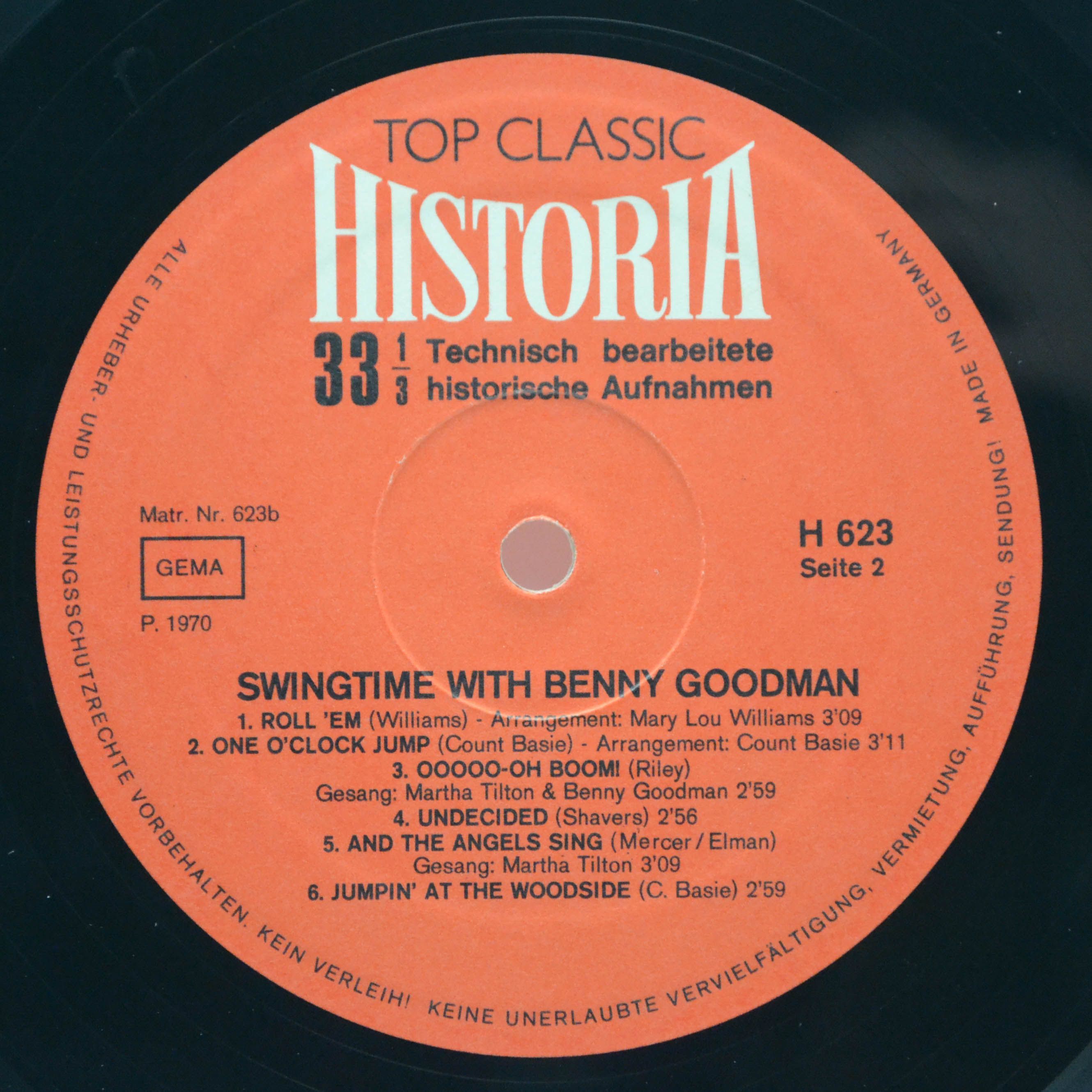 Benny Goodman — Swingtime With Benny Goodman, 1970