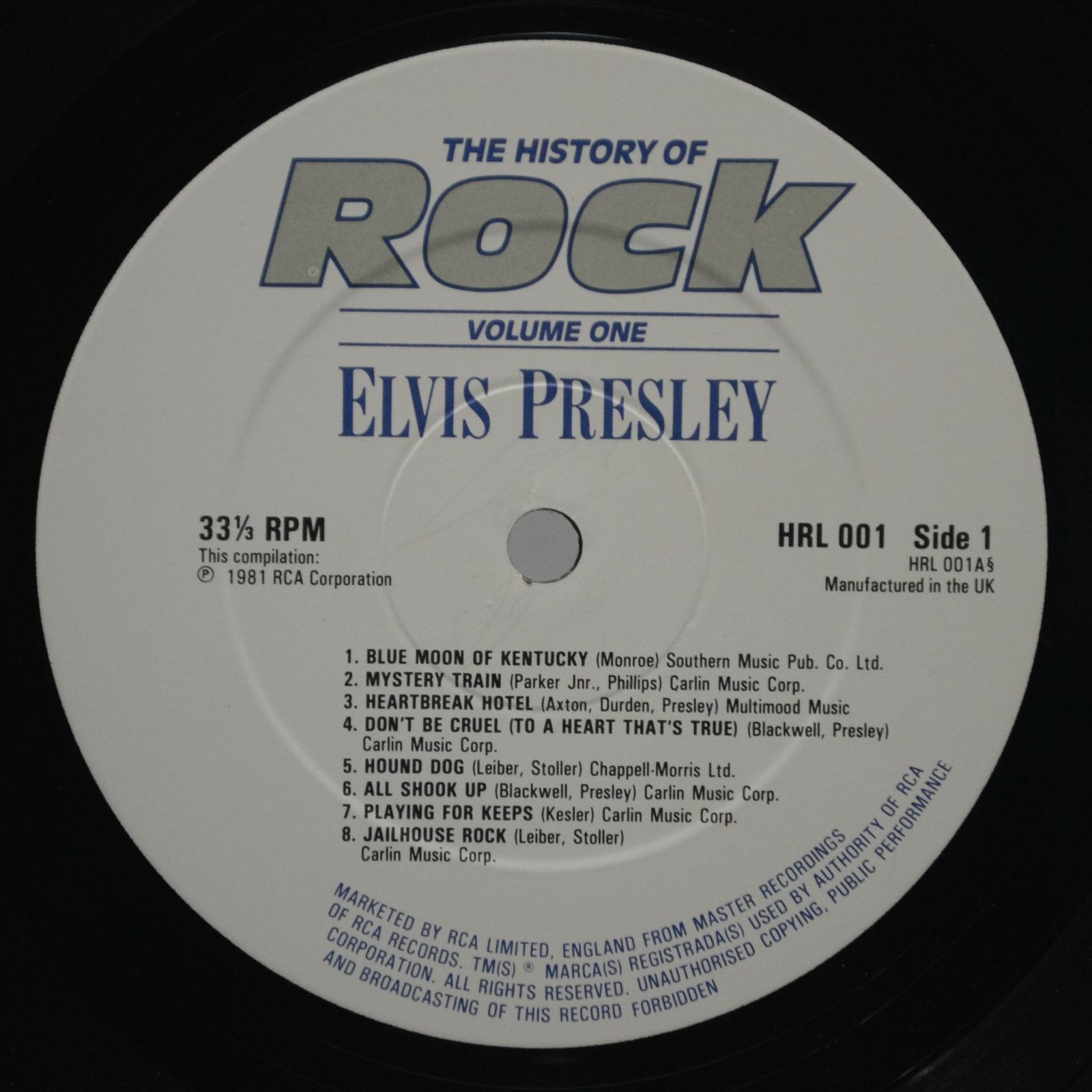 Elvis Presley — The History Of Rock (Volume One) (UK), 1981