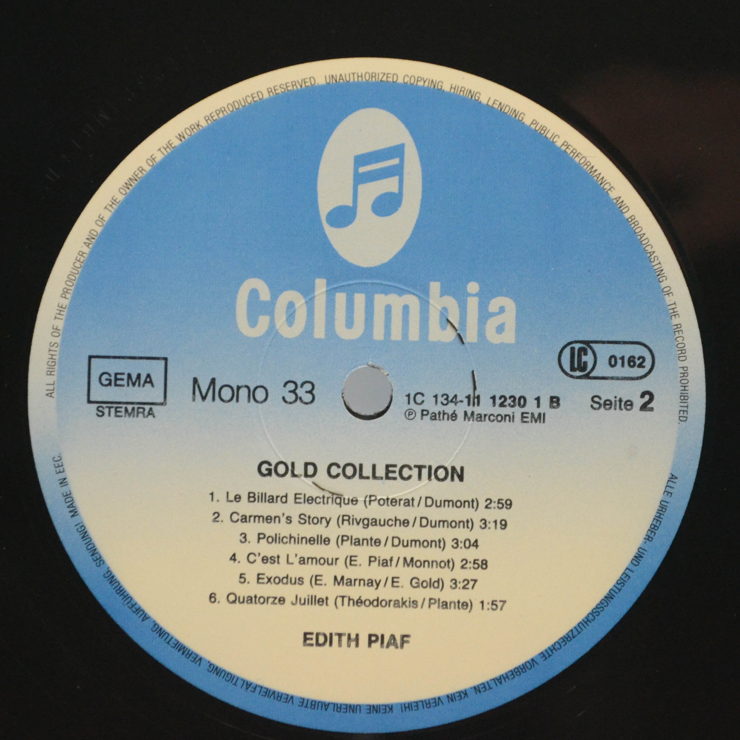 Виниловая пластинка Edith Piaf — Gold Collection (2LP), 1985