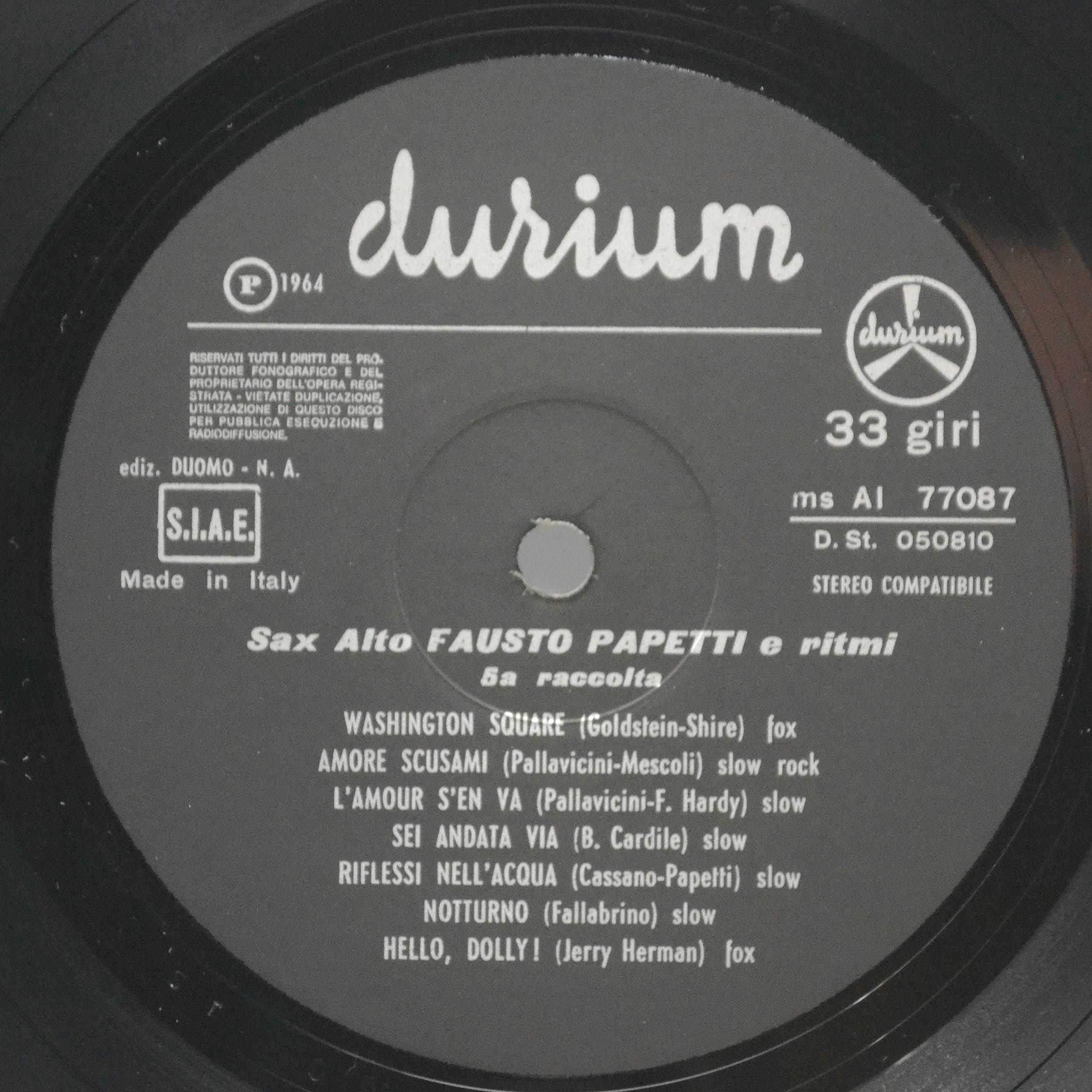 Fausto Papetti — 5a Raccolta (Italy), 1964