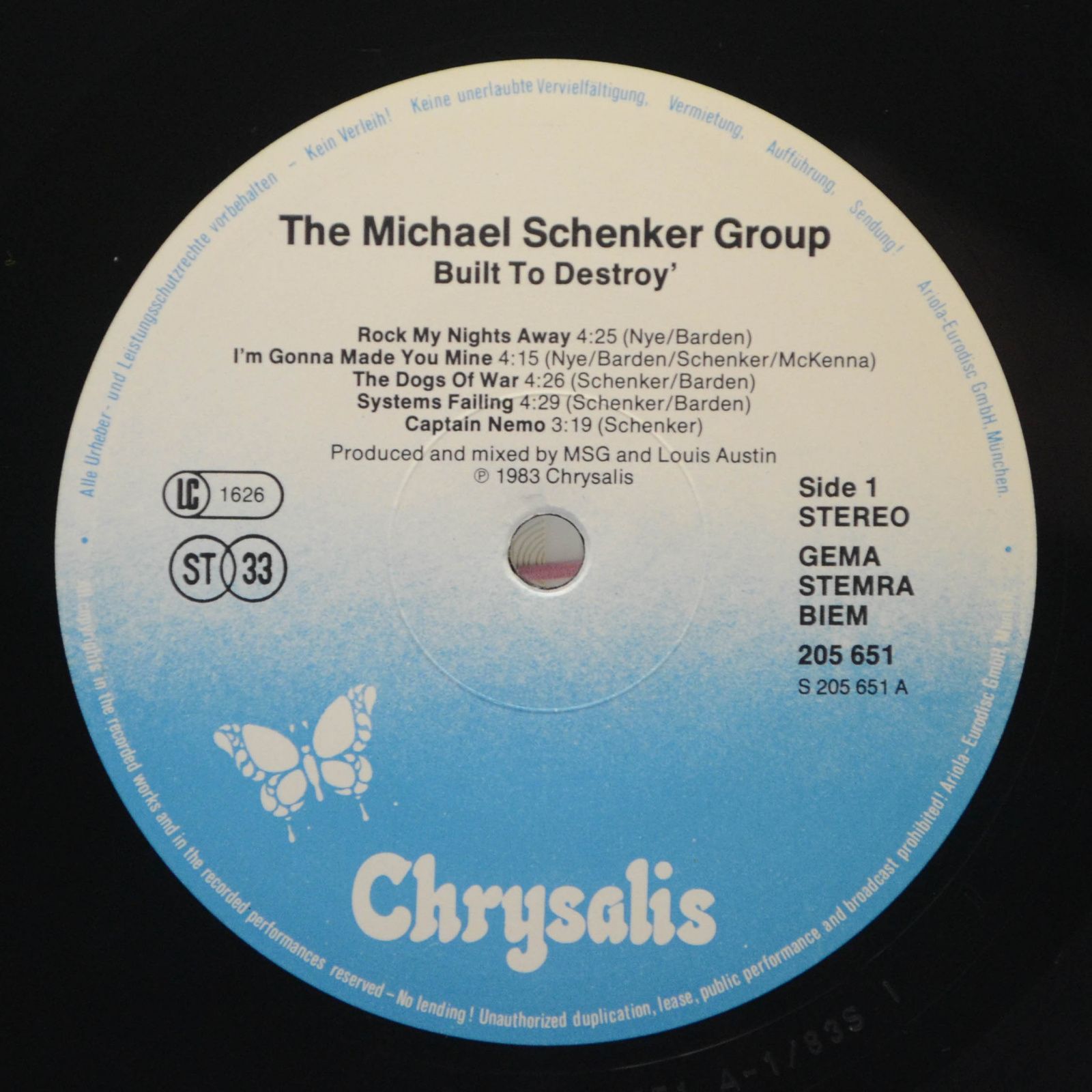 Michael Schenker Group — Built To Destroy, 1983