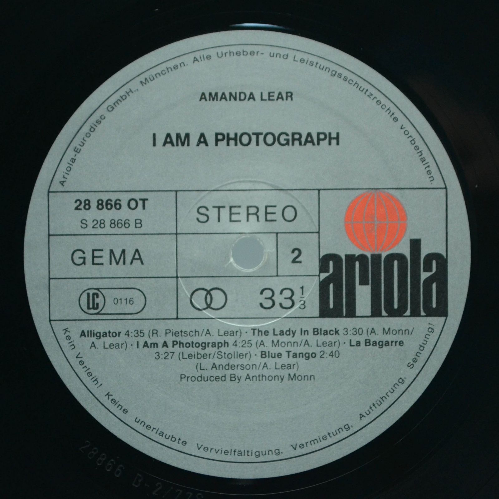 Amanda Lear — I Am A Photograph (1-st, Germany), 1977