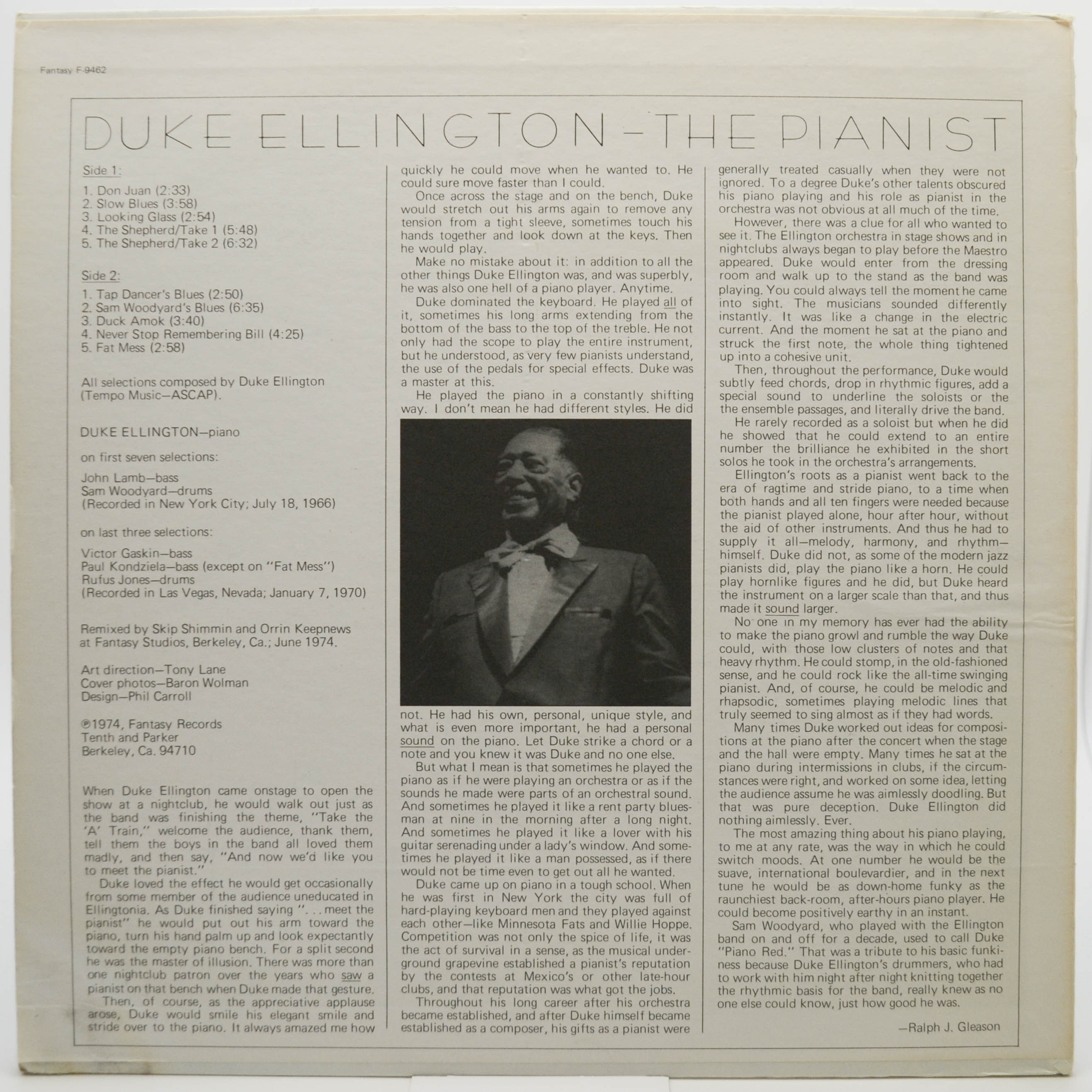Duke Ellington — The Pianist (1-st, USA), 1974