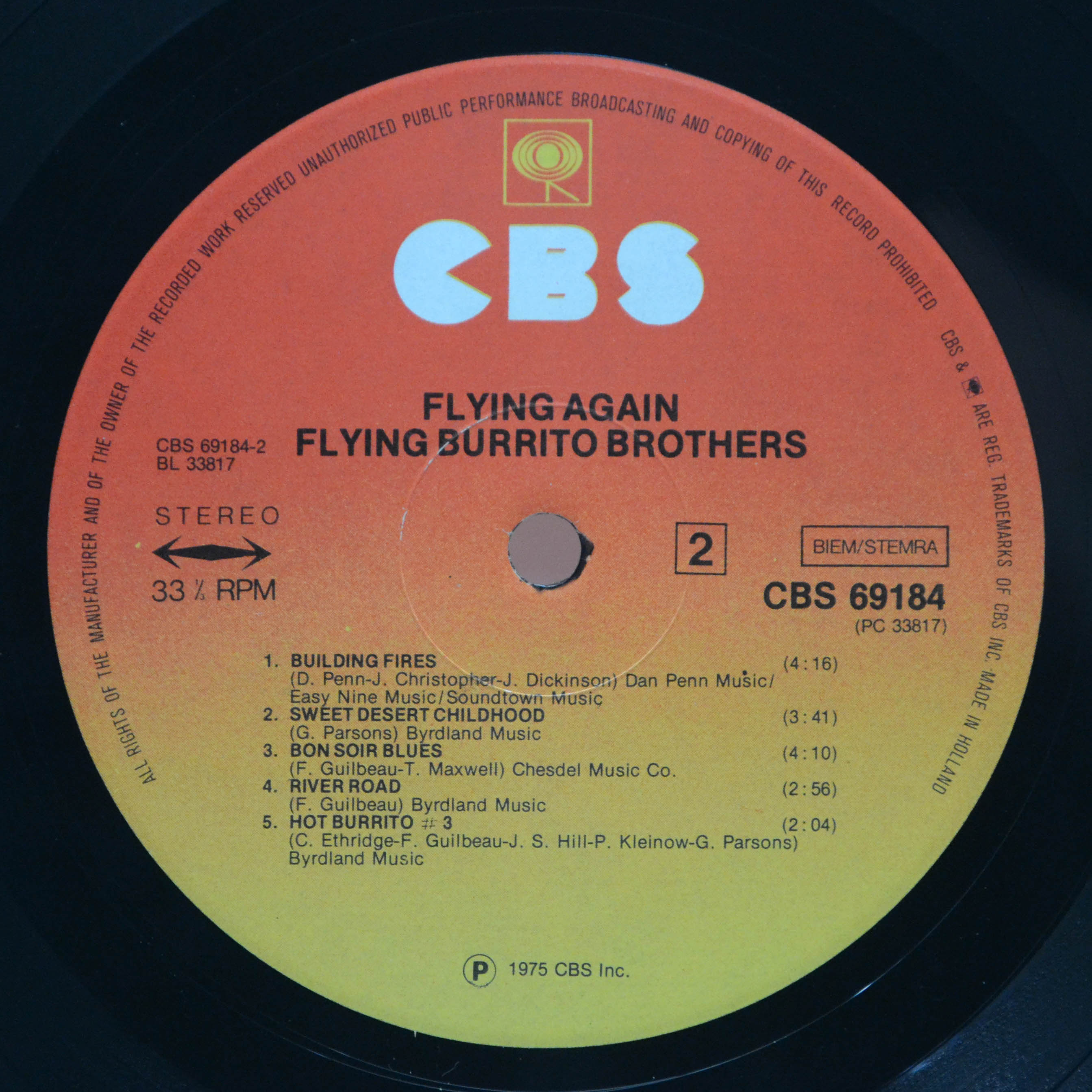 Виниловая пластинка Flying Burrito Bros — Flying Again, 1975