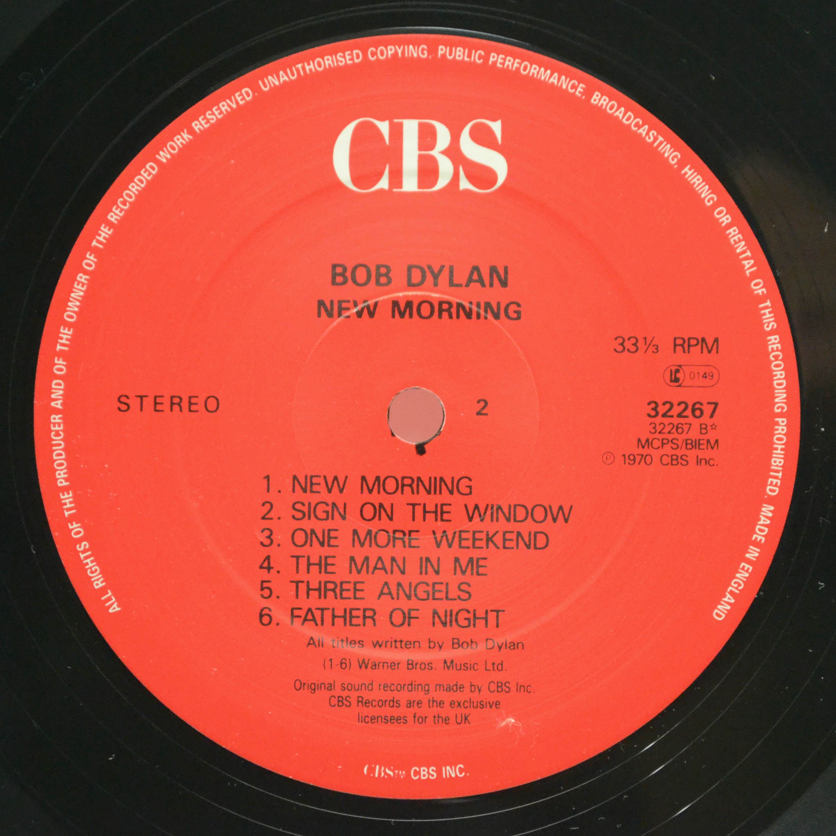 Bob Dylan — New Morning (UK), 1970