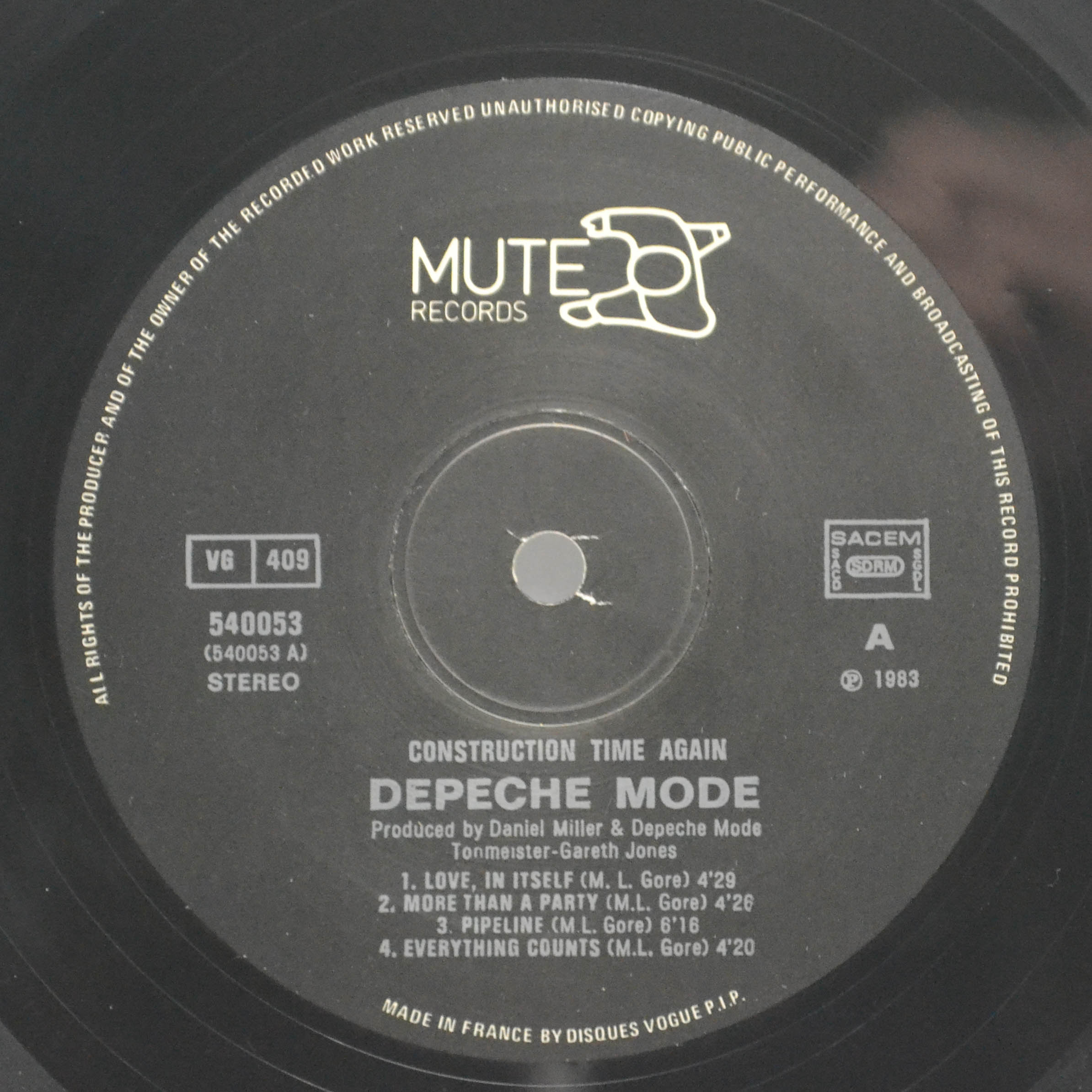 Виниловая пластинка Depeche Mode — Construction Time Again, 1983