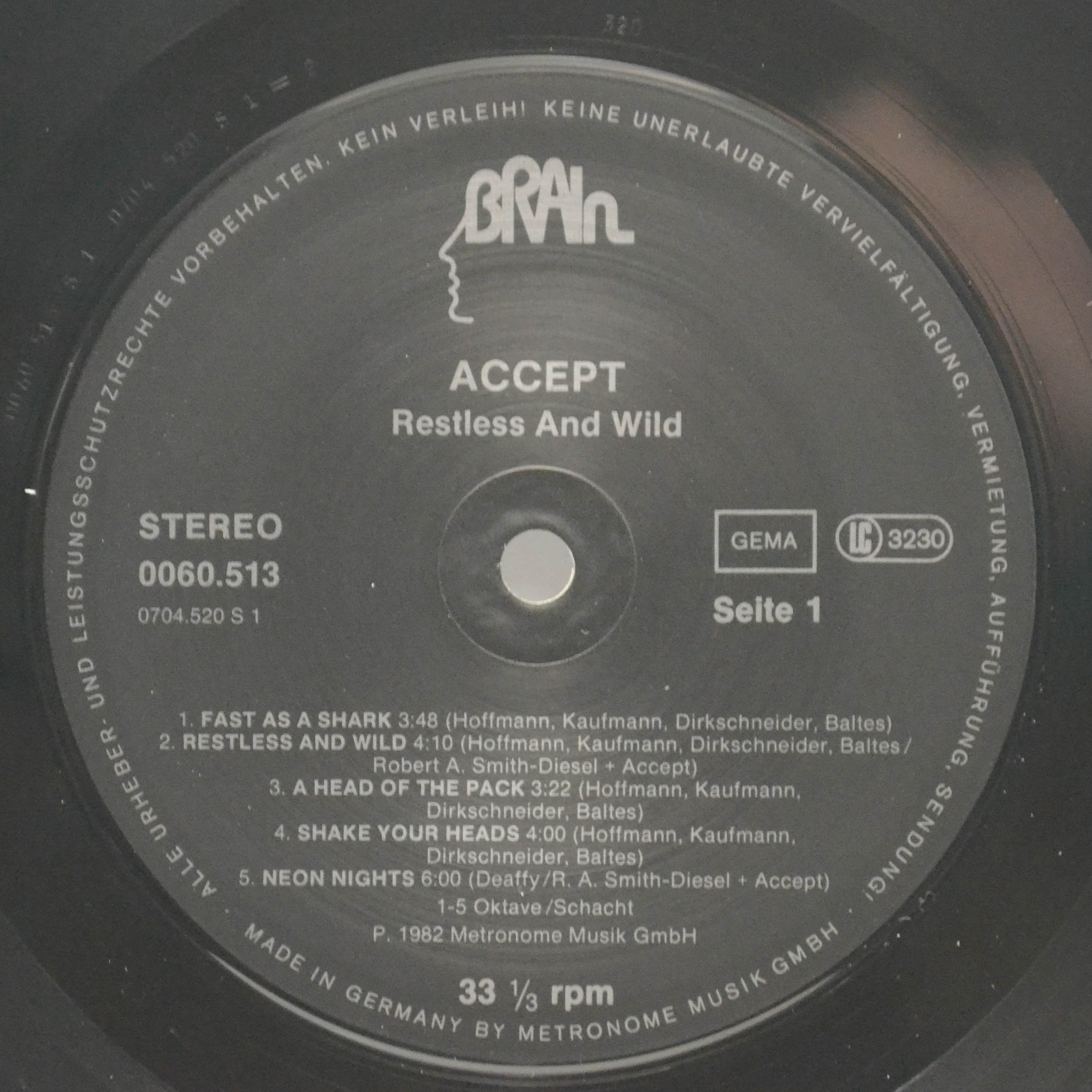 Accept — Restless And Wild (1-st, Germany), 1982