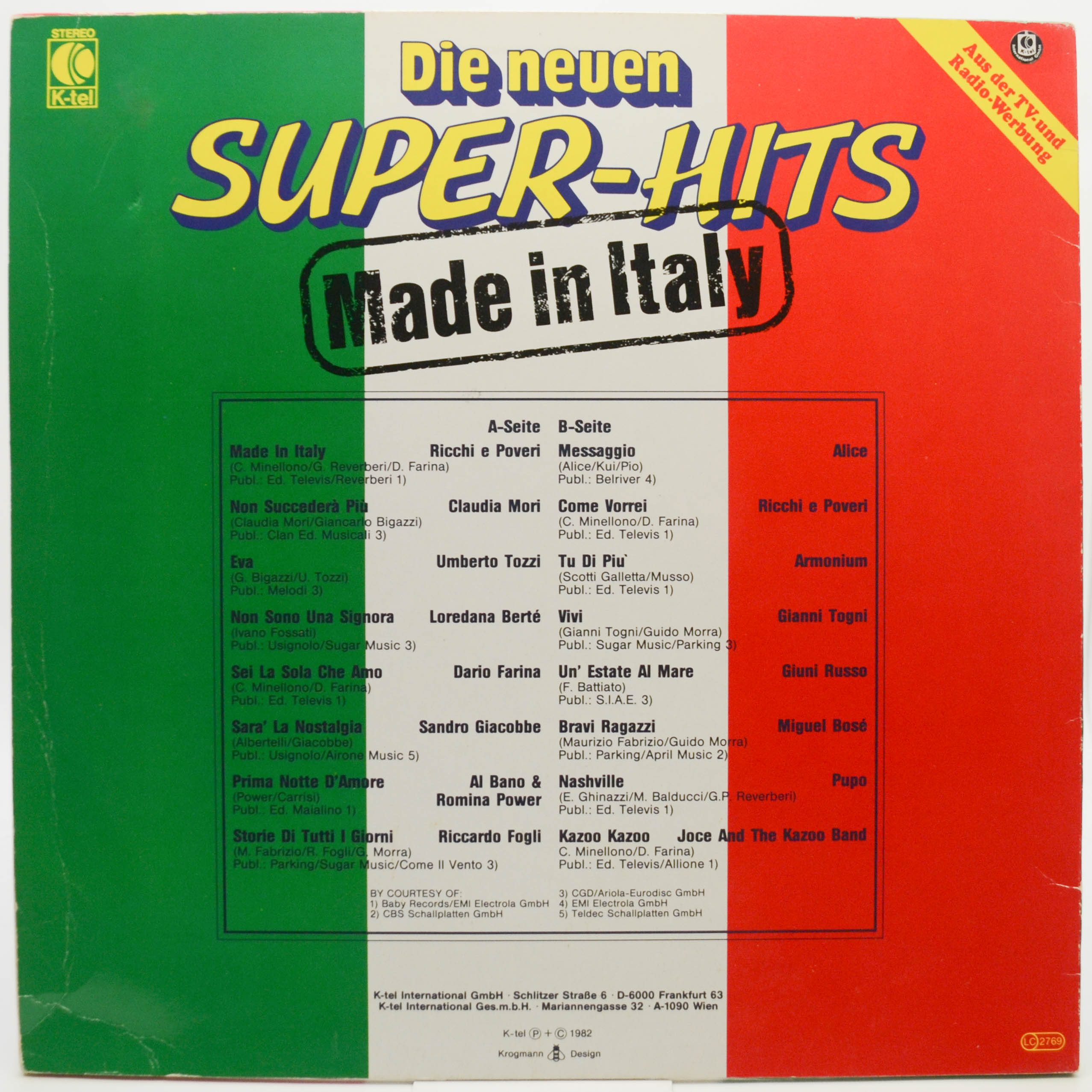 Various — Die Neuen Super-Hits (Made In Italy), 1982