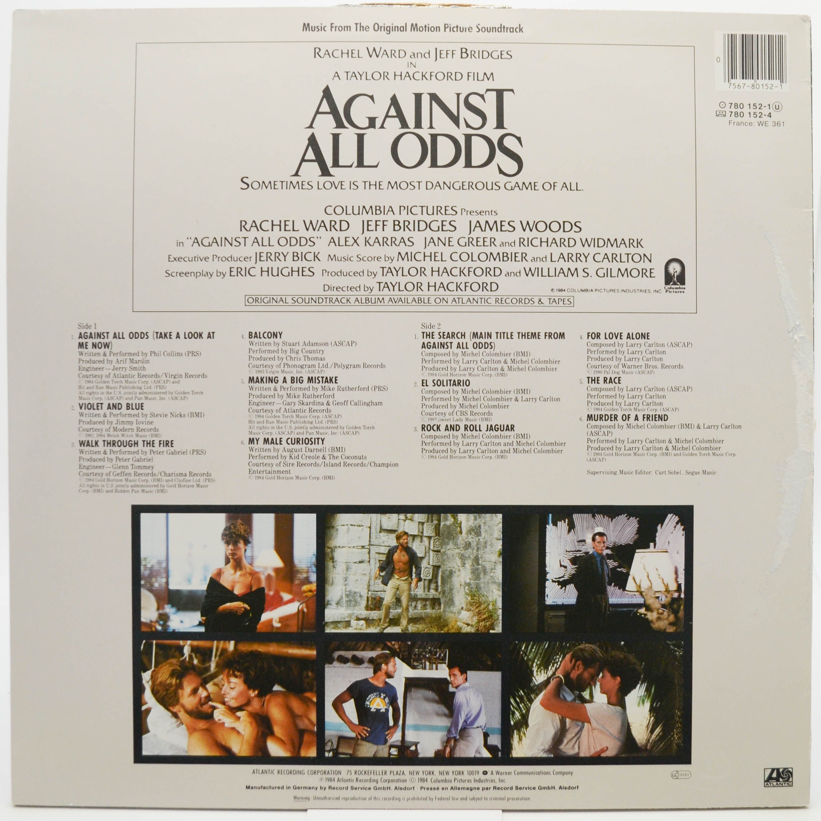 Various — Against All Odds (Music From The Original Motion Picture Soundtrack), 1984