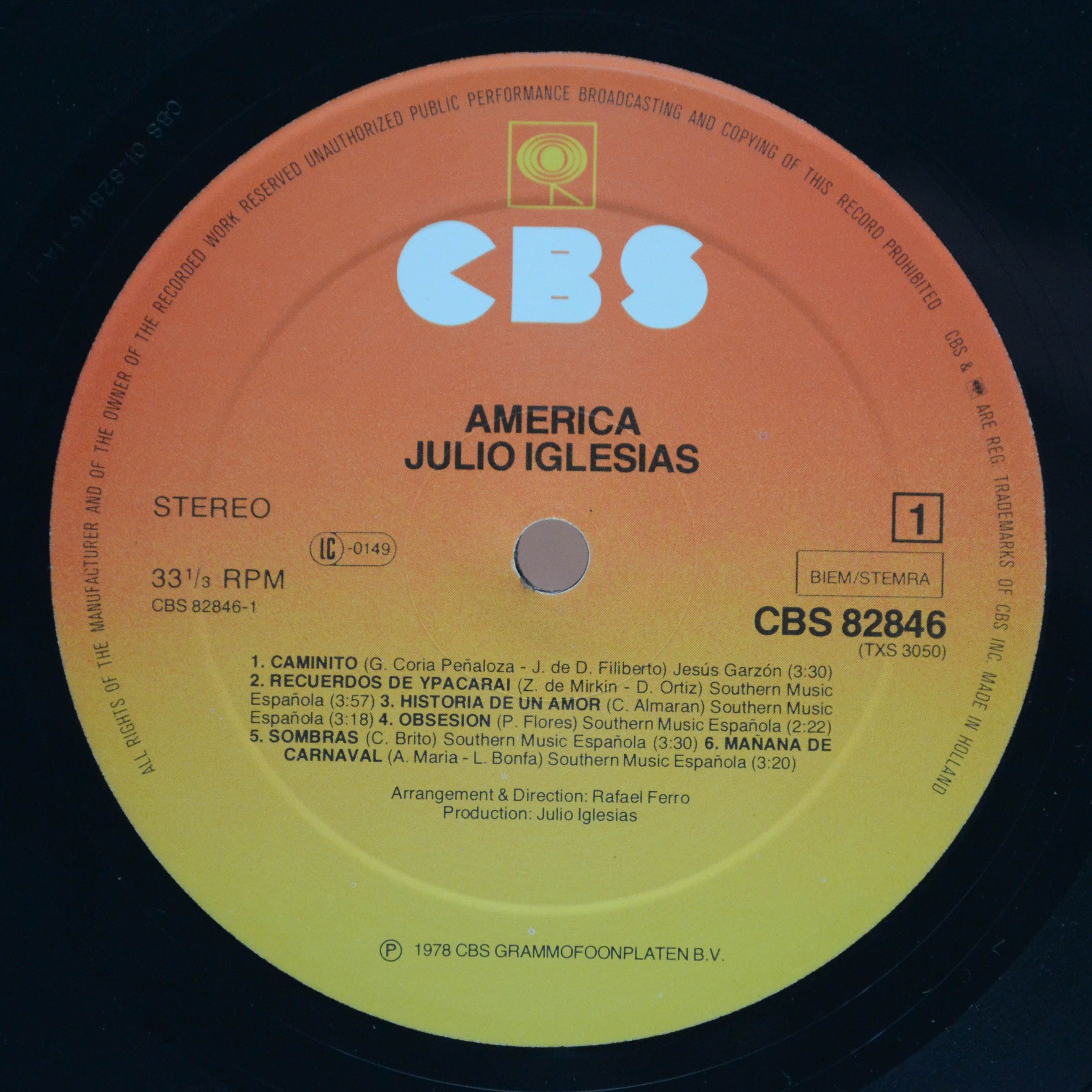 Julio Iglesias — America, 1978