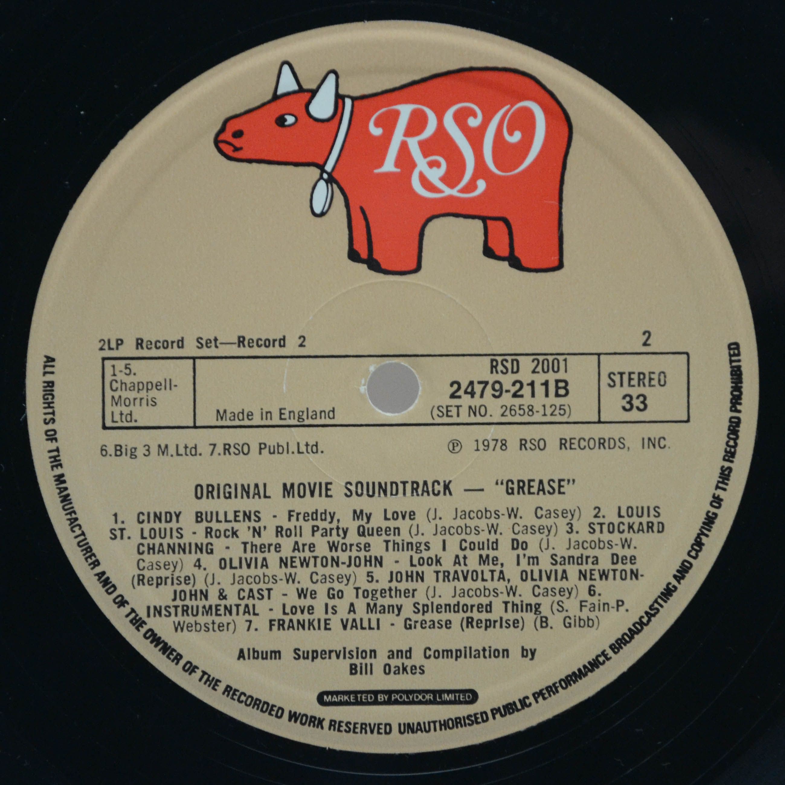 Various — Grease (The Original Soundtrack From The Motion Picture) (2LP, UK), 1978