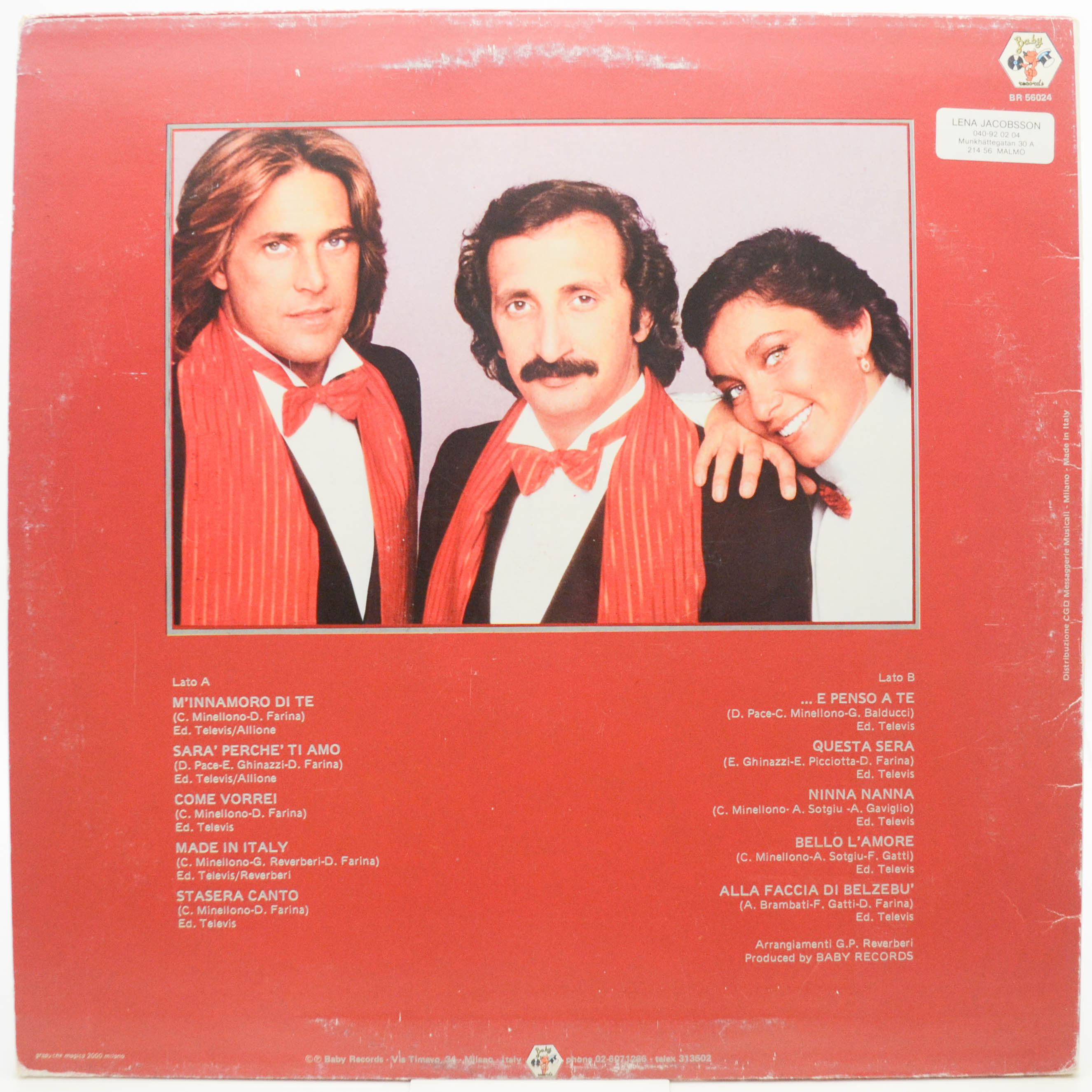 Ricchi & Poveri — ...E Penso A Te (1-st, Italy), 1981