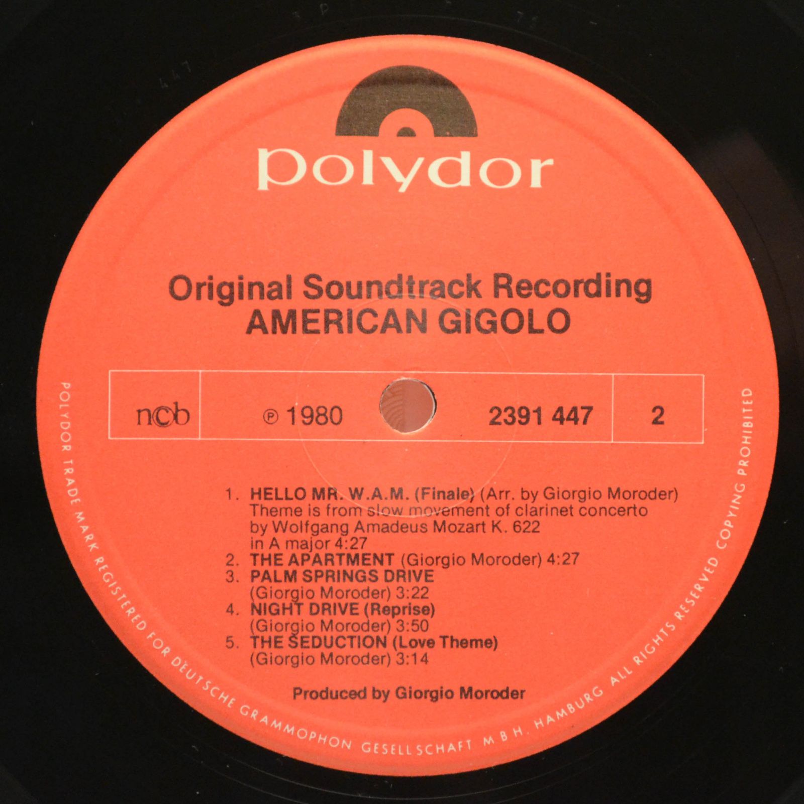 Giorgio Moroder — American Gigolo (Original Soundtrack Recording), 1980