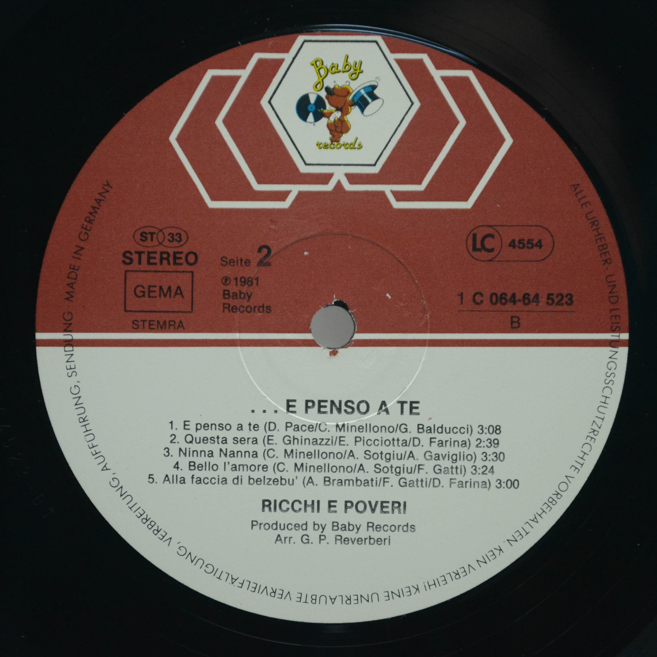 Ricchi E Poveri — ...E Penso A Te, 1981