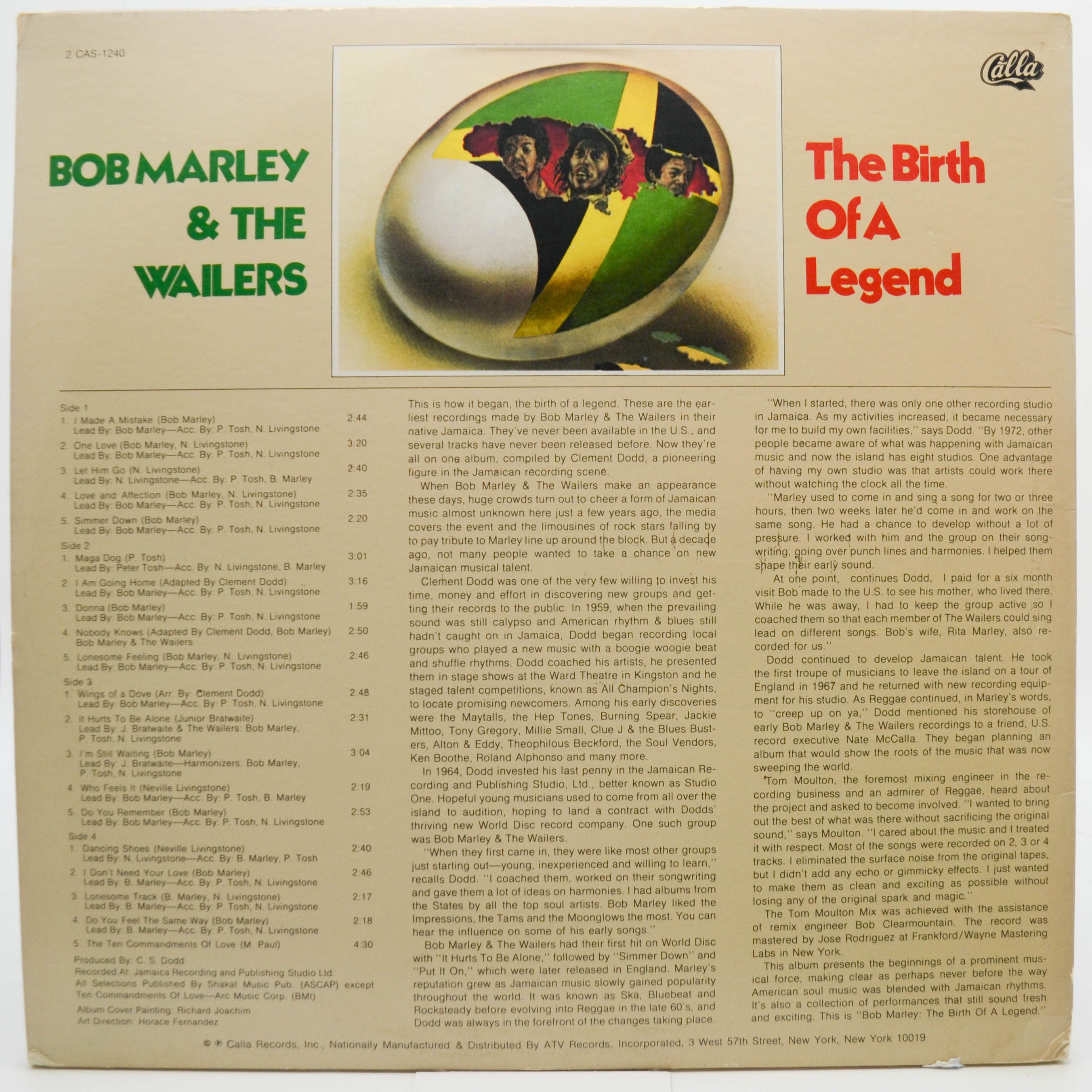 Bob Marley & The Wailers — The Birth Of A Legend (2LP, USA), 1980