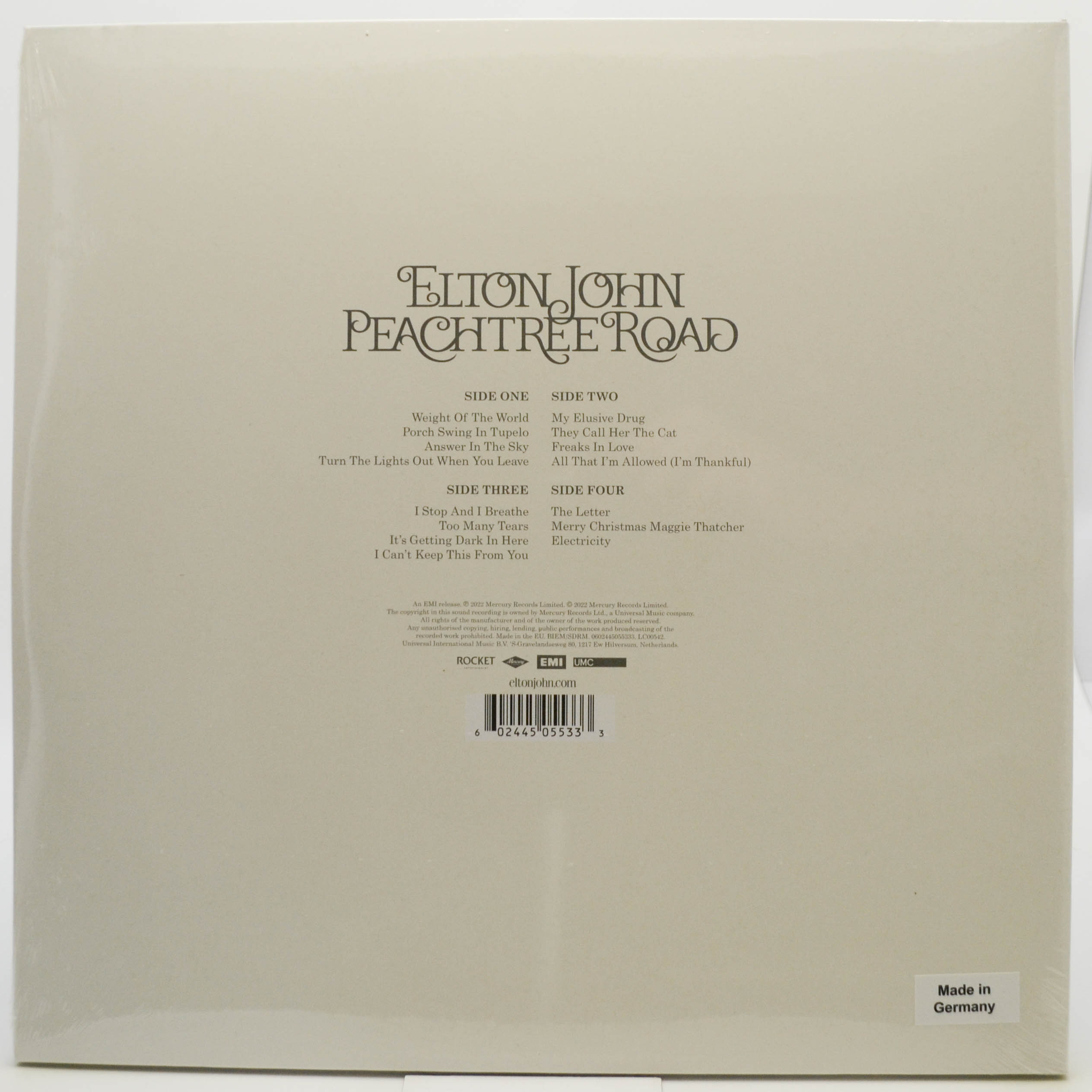Виниловая пластинка Elton John — Peachtree Road (2LP), 2004