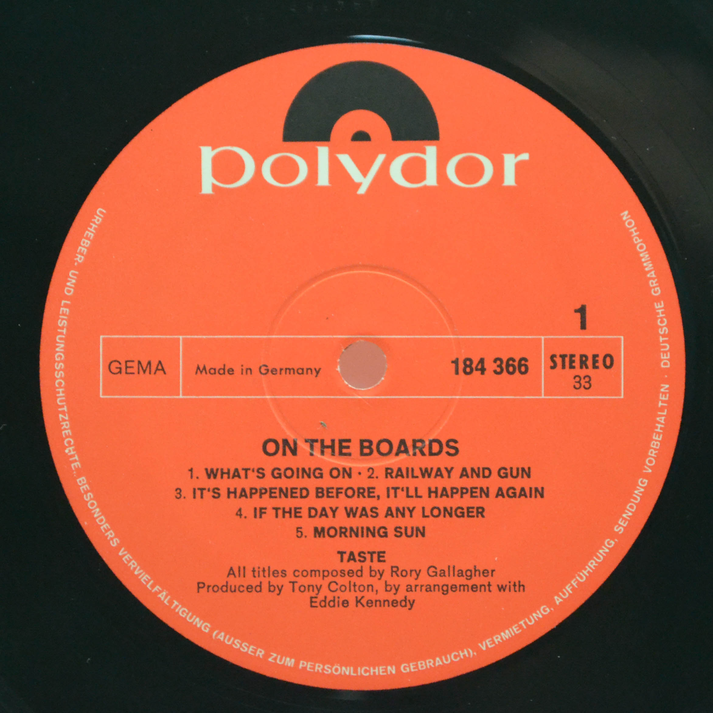 Виниловая пластинка Taste — On The Boards, 1970