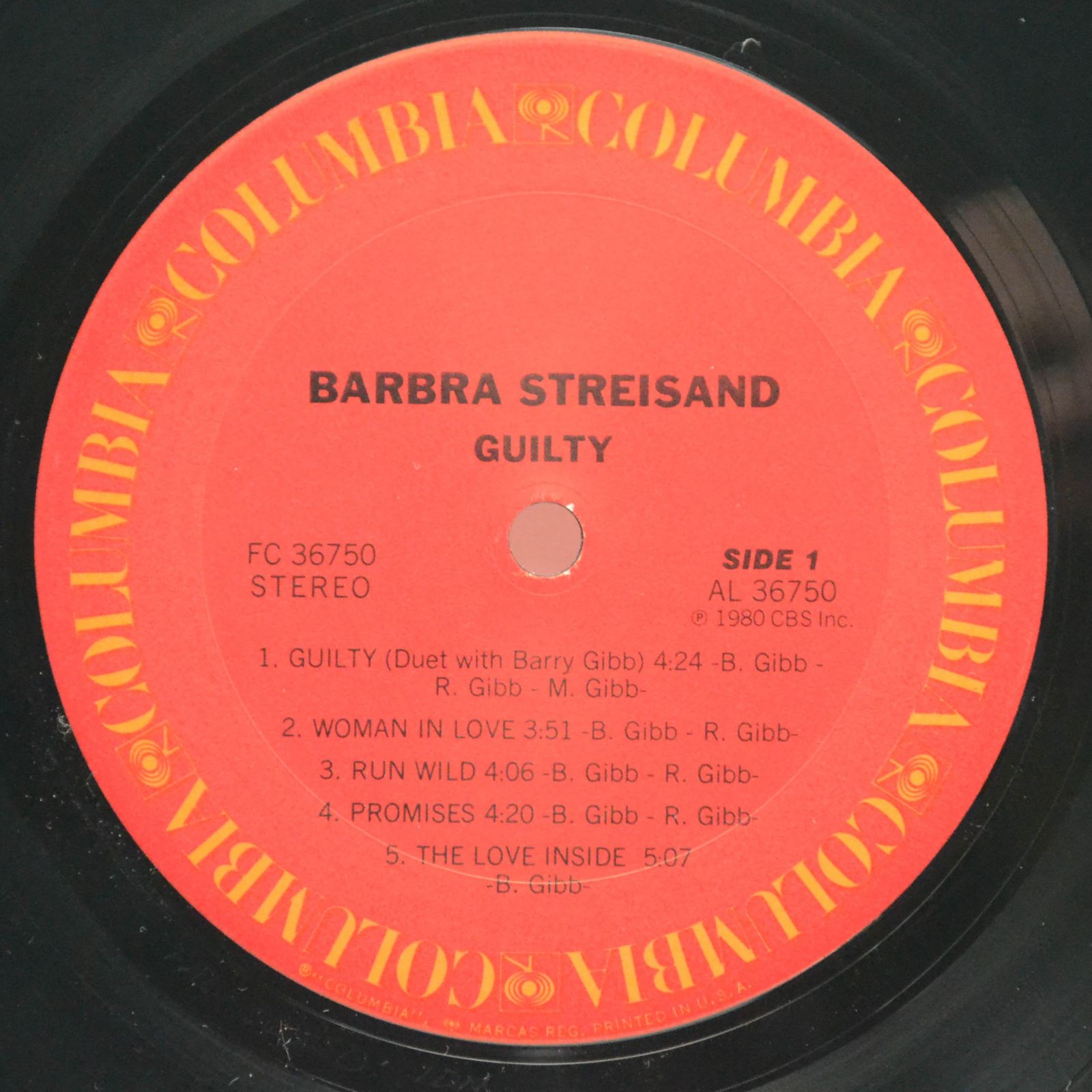 Barbra Streisand — Guilty (1-st, USA), 1980