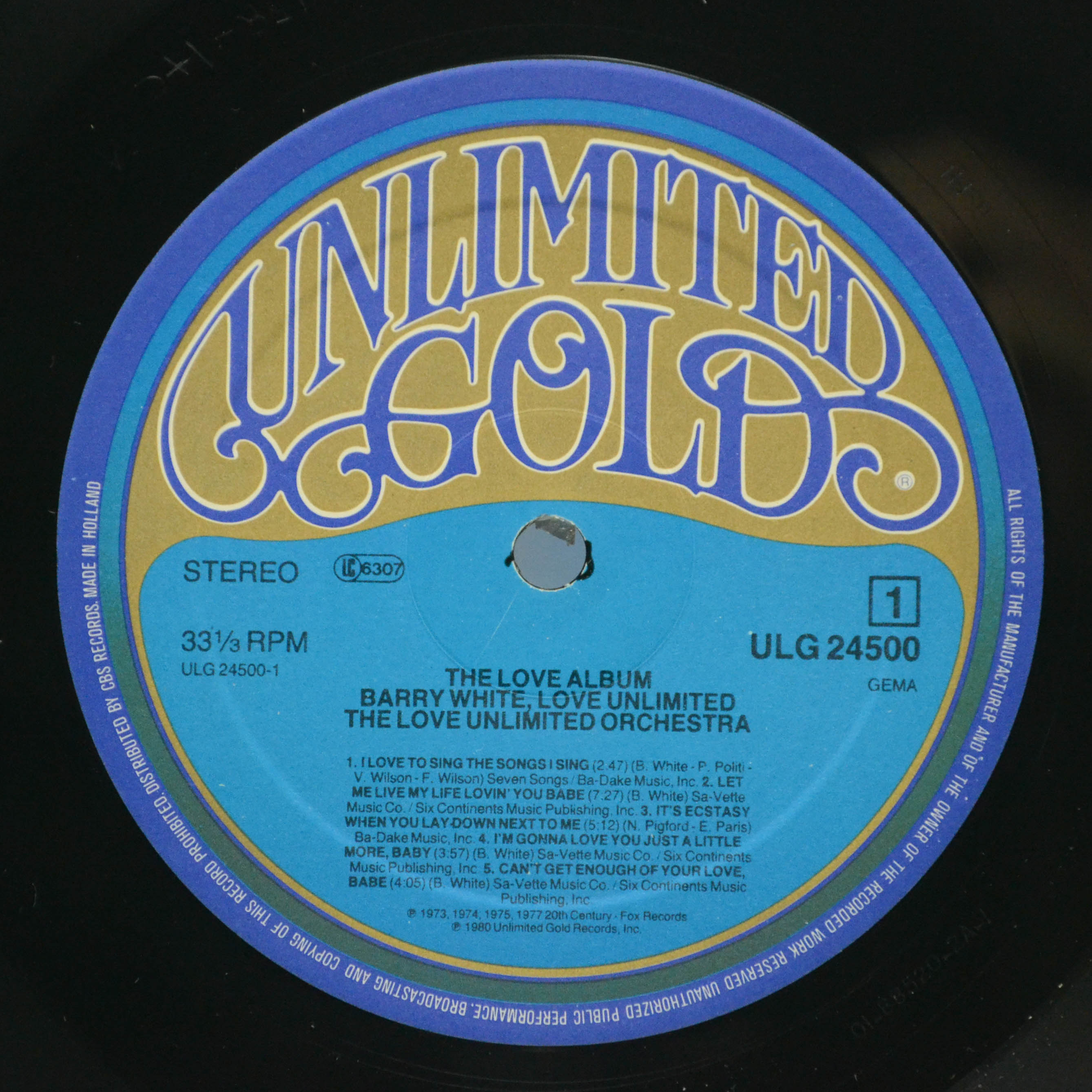 Barry White & The Love Unlimited Orchestra — The Love Album (2LP), 1982