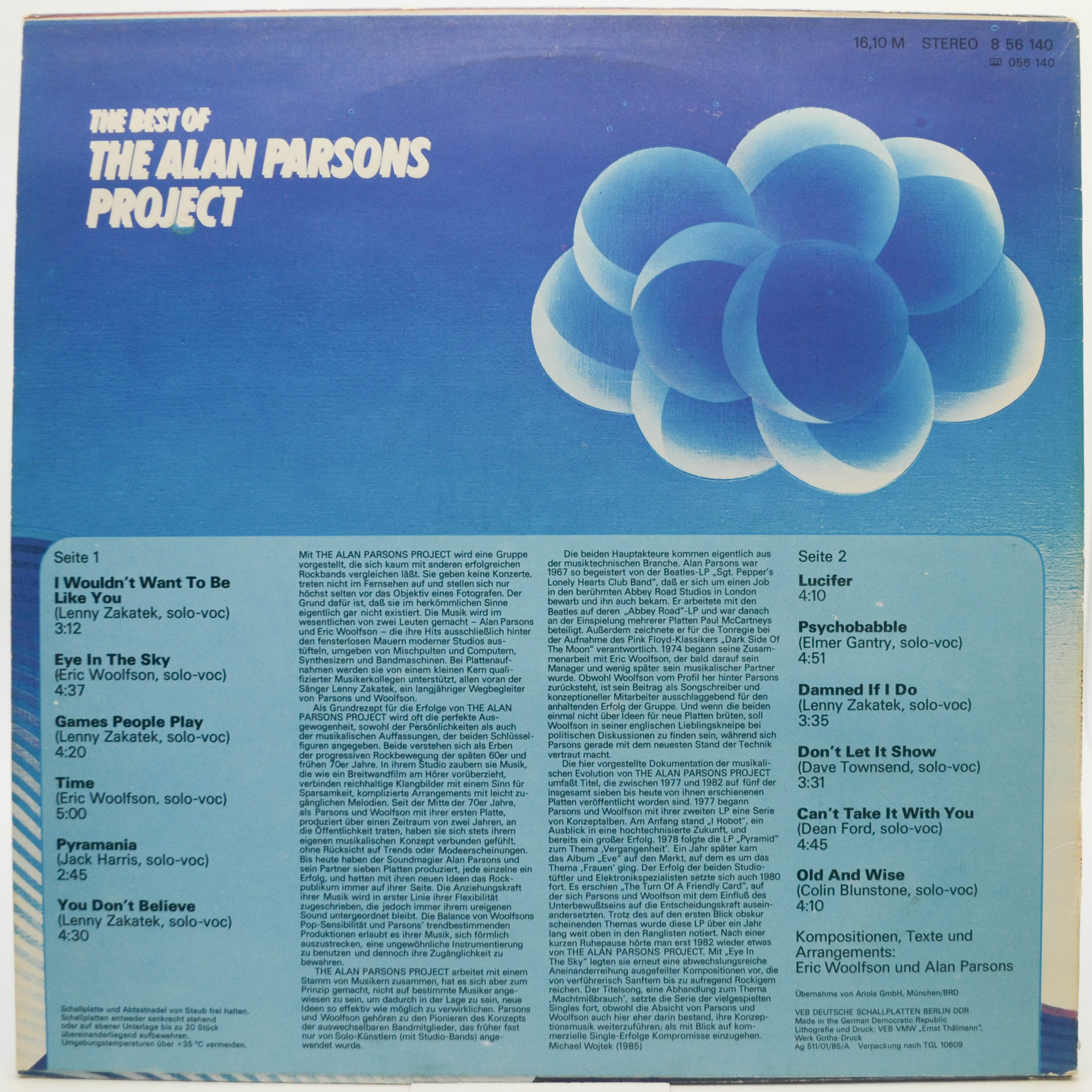 Alan Parsons Project — The Best Of The Alan Parsons Project, 1986