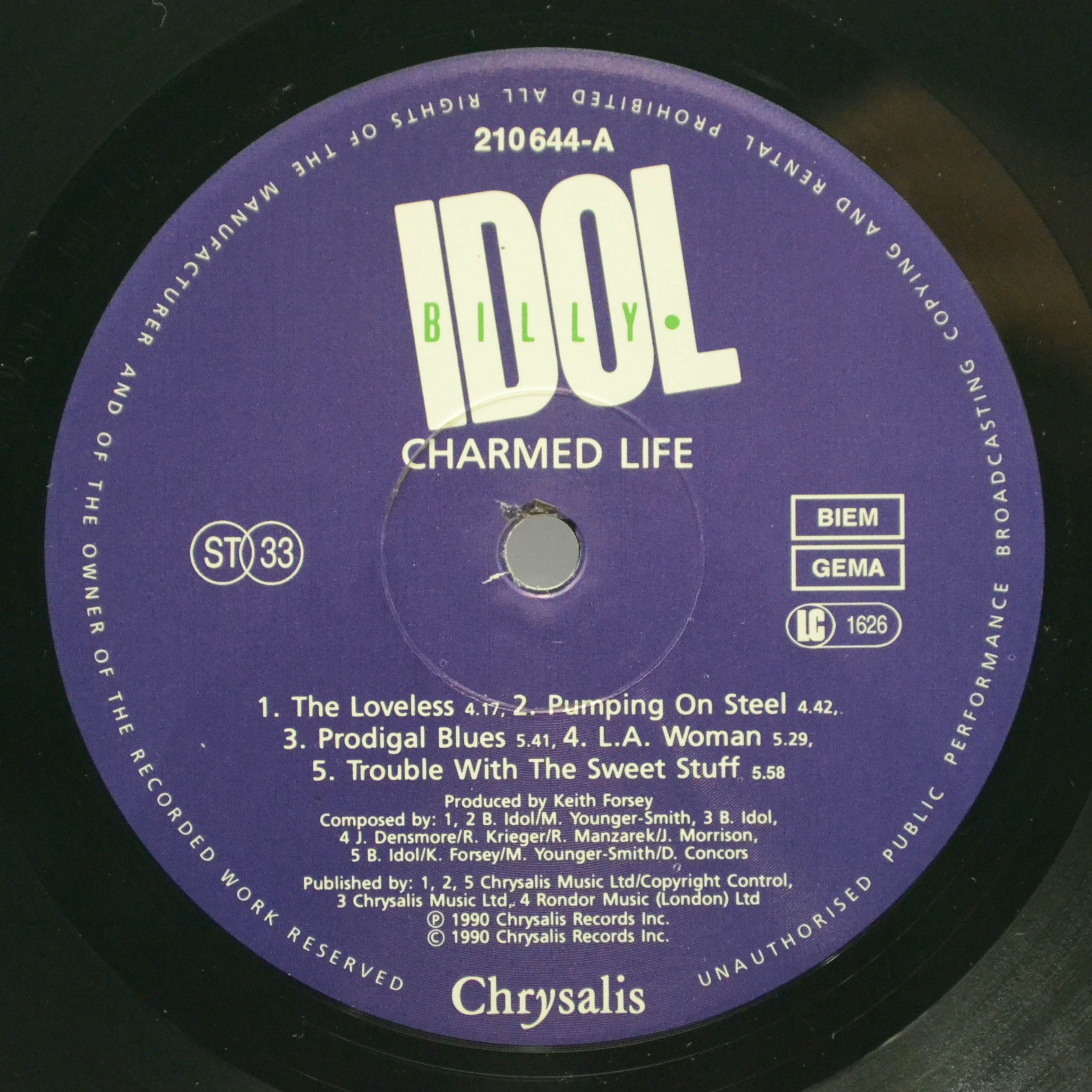 Billy Idol — Charmed Life, 1990