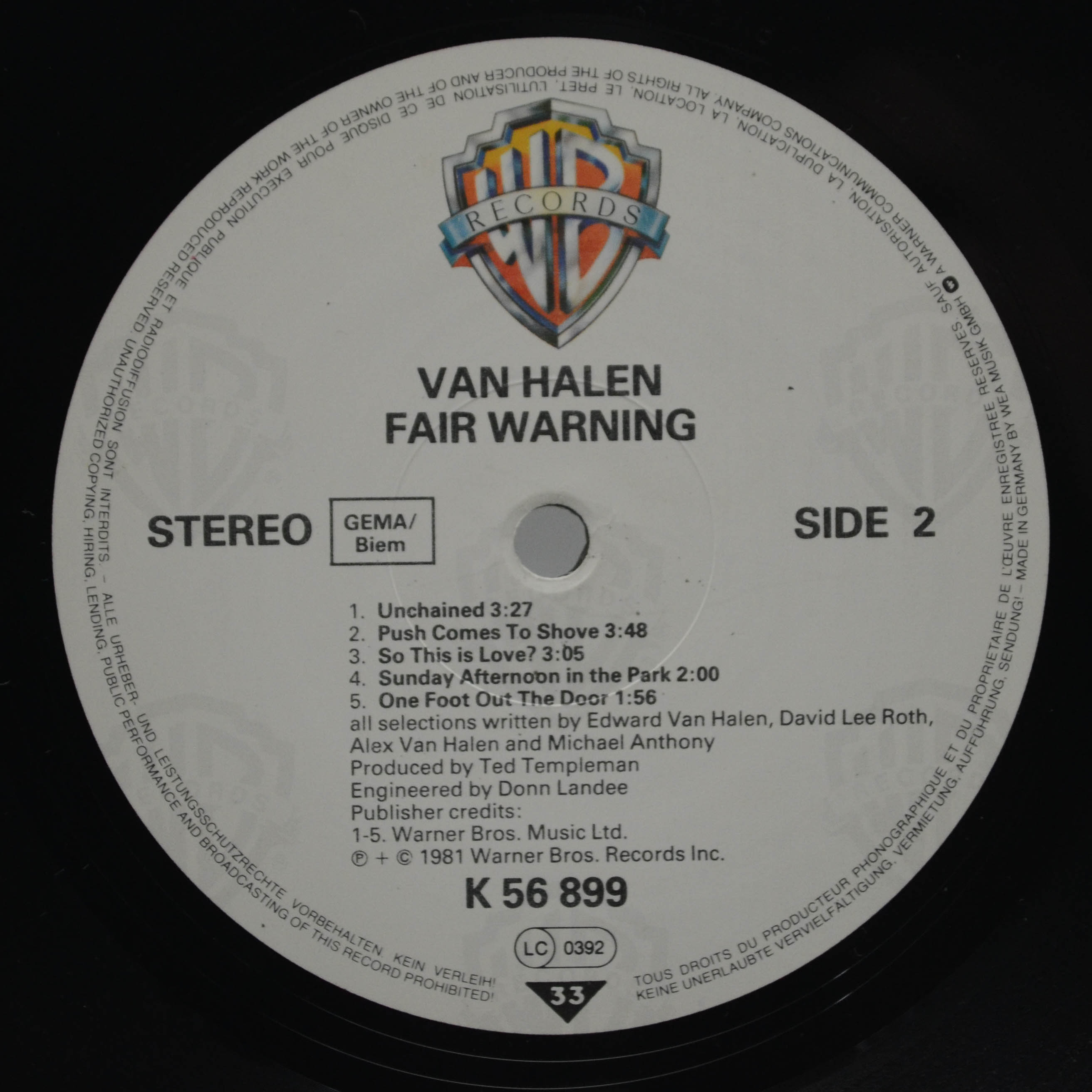 Van Halen — Fair Warning, 1981