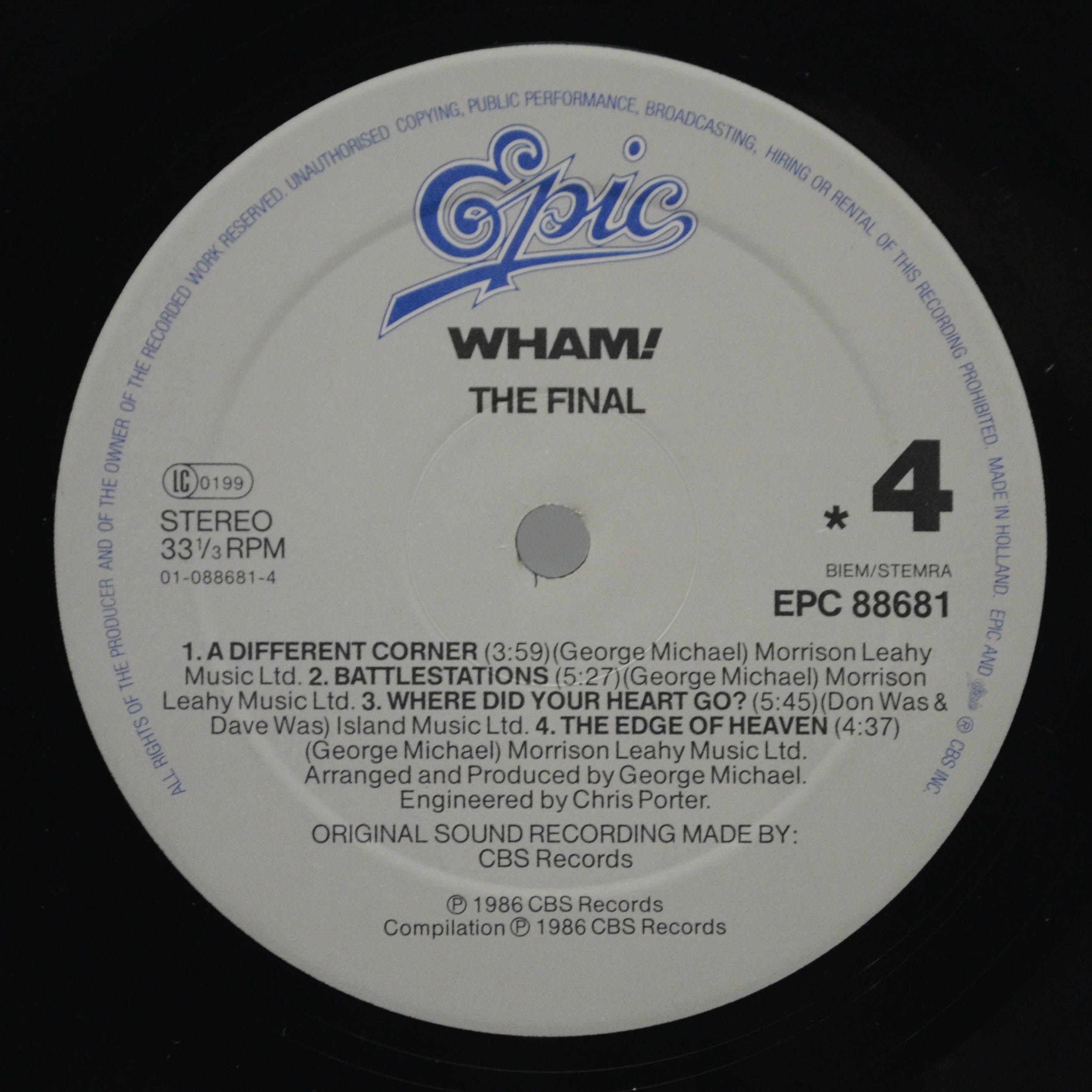 Wham! — The Final (2LP), 1986